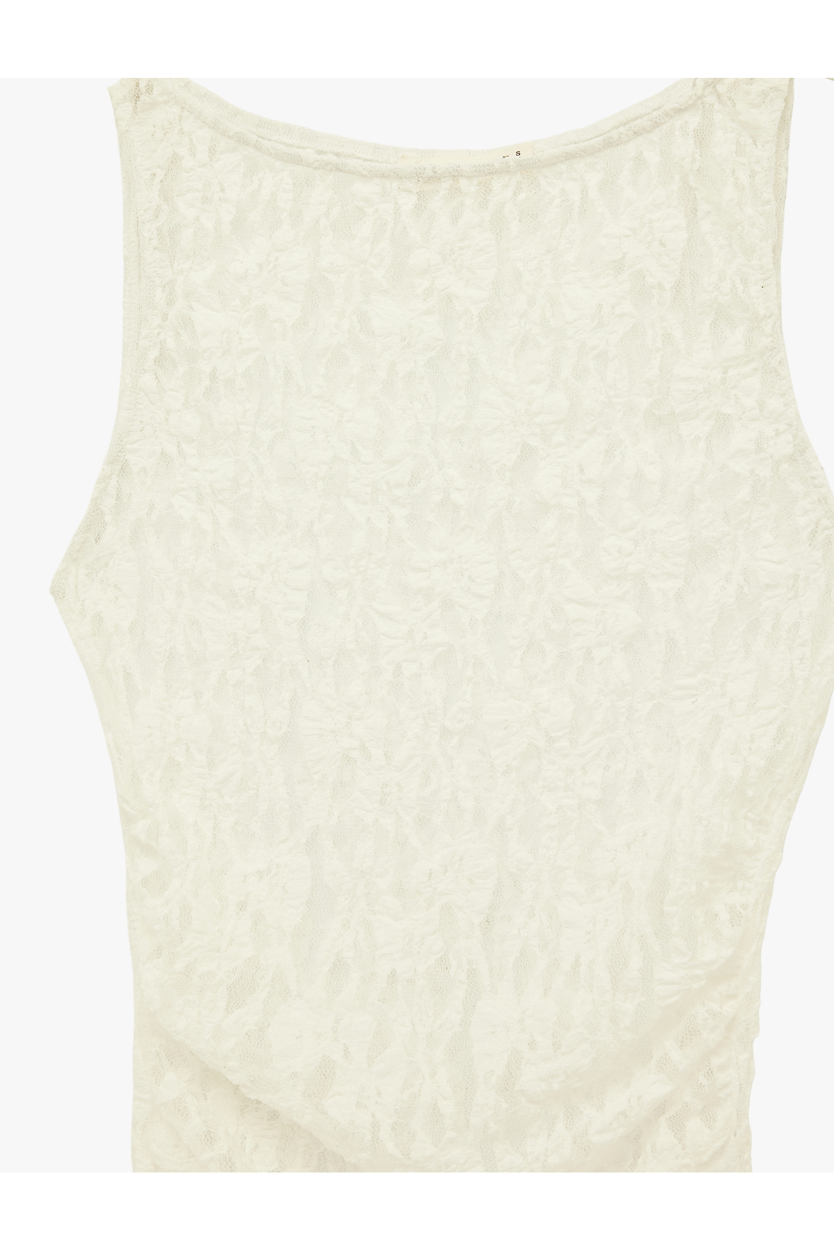 Koton Slim Fit Kolsuz Yuvarlak Yaka Dantelli Bluz görsel 5