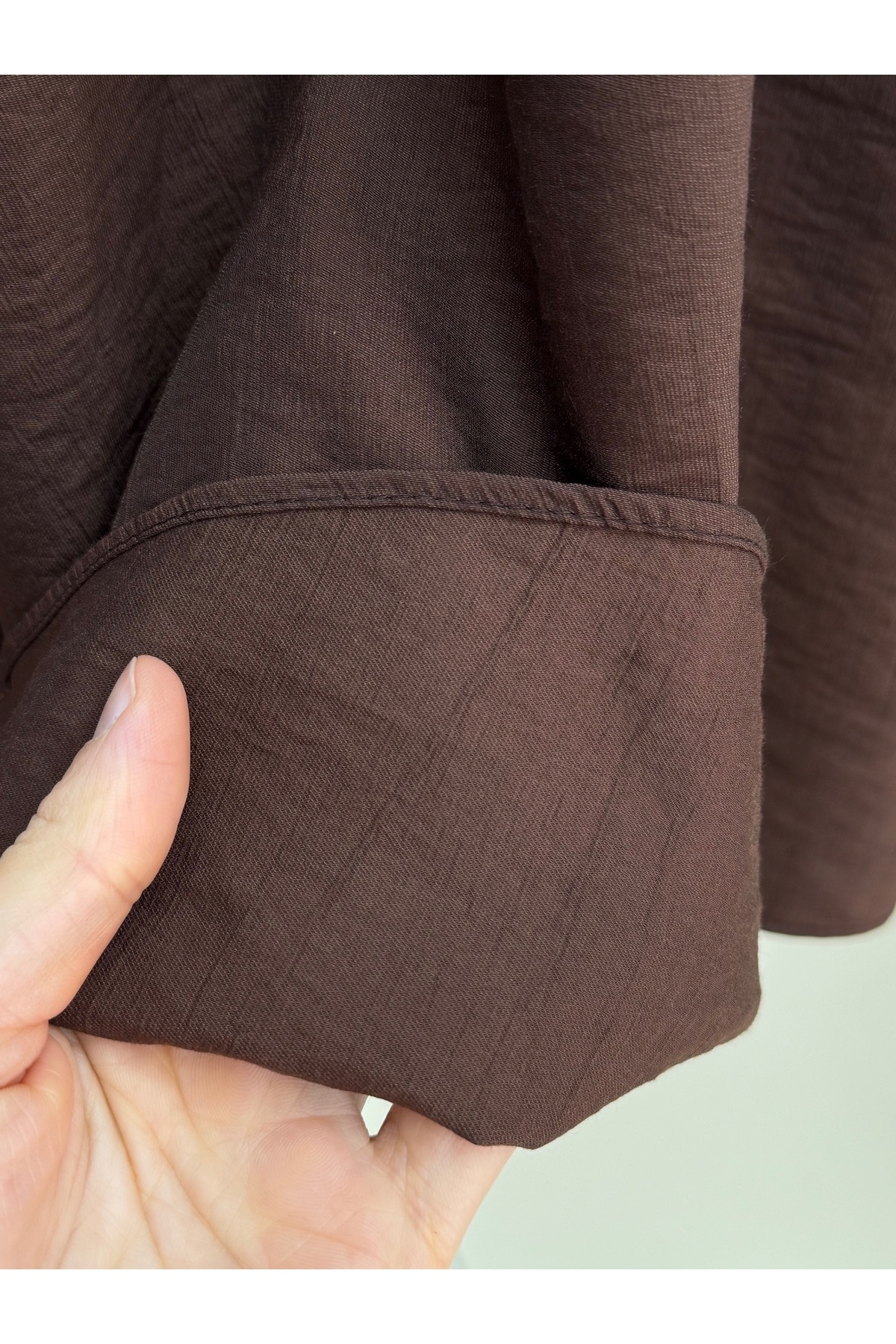 MİHRA STORE  Melista Çift Cepli Çilek Kloş Etek-MT7902 Kahve - Görsel 5