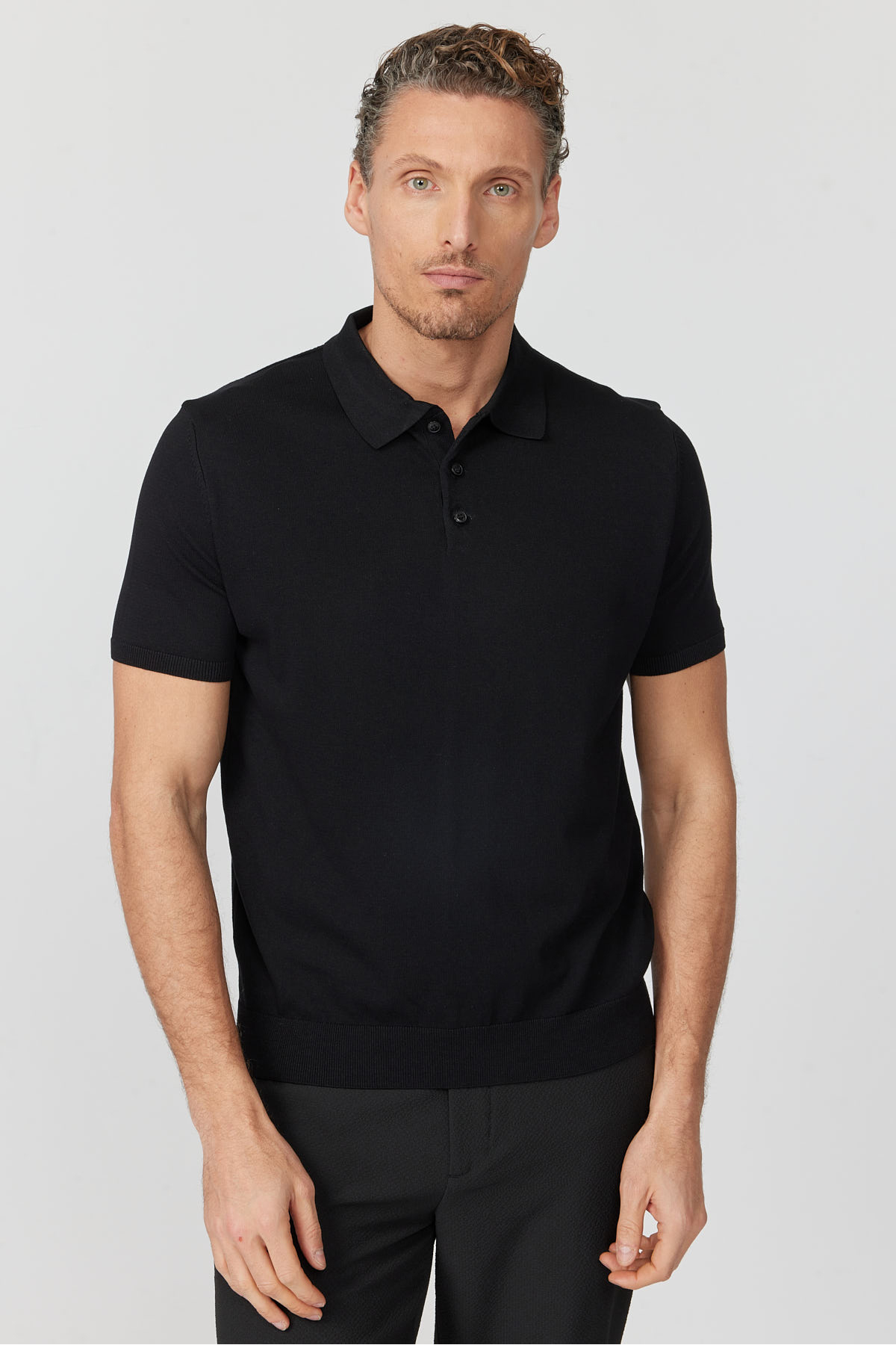 PAULMARK Men's Knitwear Polo Neck T-Shirt
