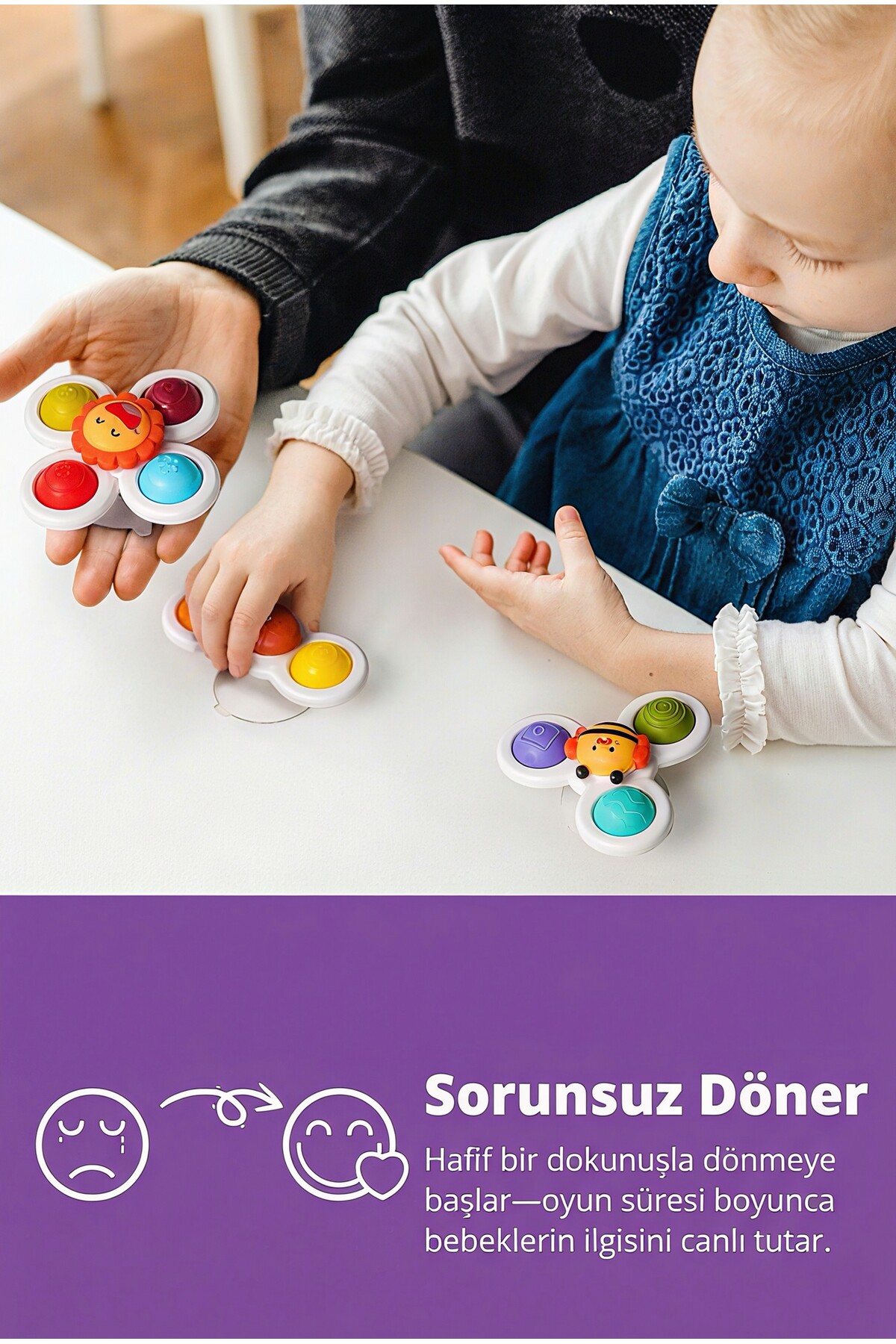 Circle Toys Vantuzlu Duyu Geliştirici Spinner Oyuncak 3’lü Set – Dönen Bebek Oyuncağı (12 Ay+) fotoğrafı 2 (önizleme)