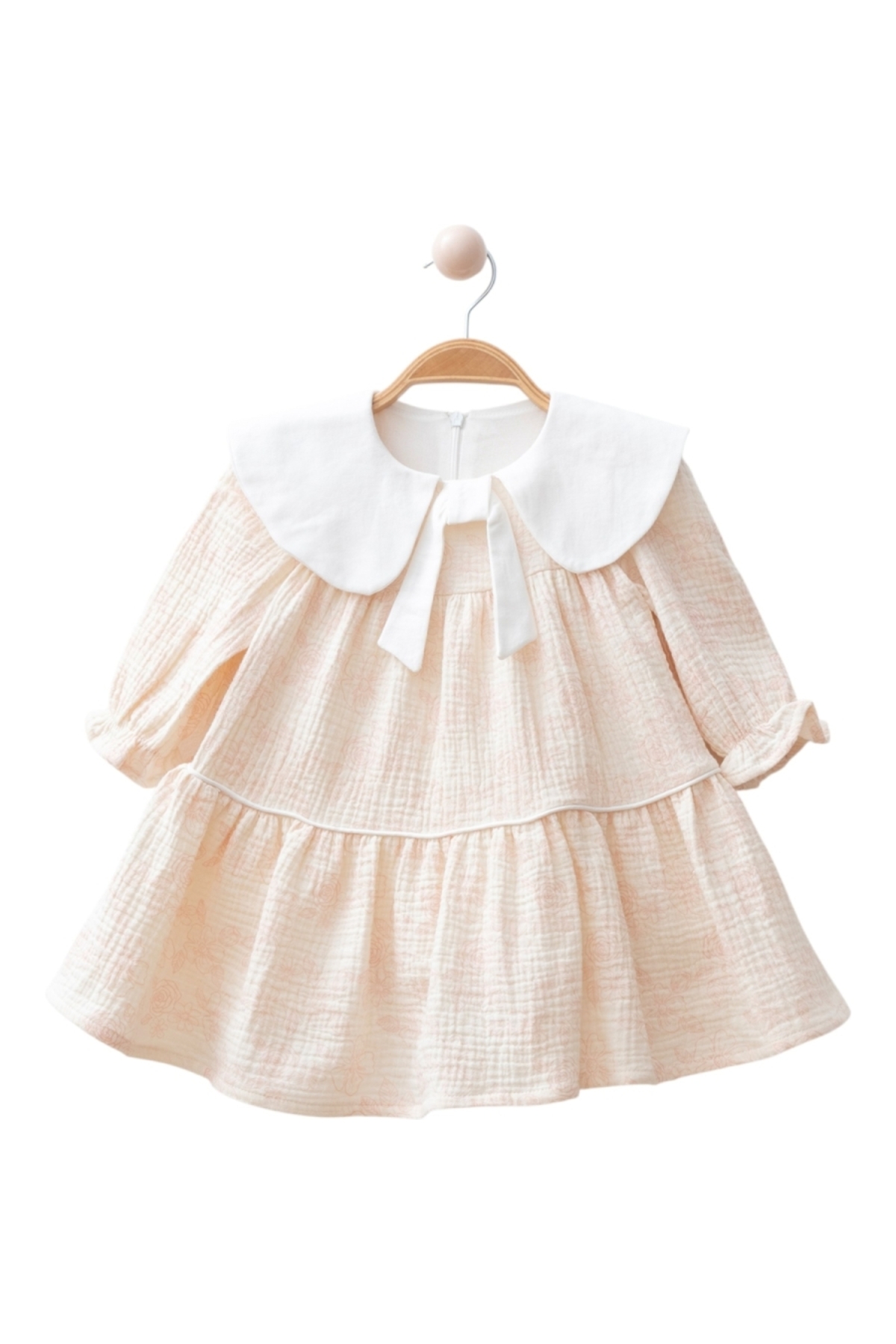 MBK GARDEN Kız Bebek Şık Elbise – Yakalı ve Fiyonklu Bebek Elbisesi fotoğrafı 2 (önizleme)