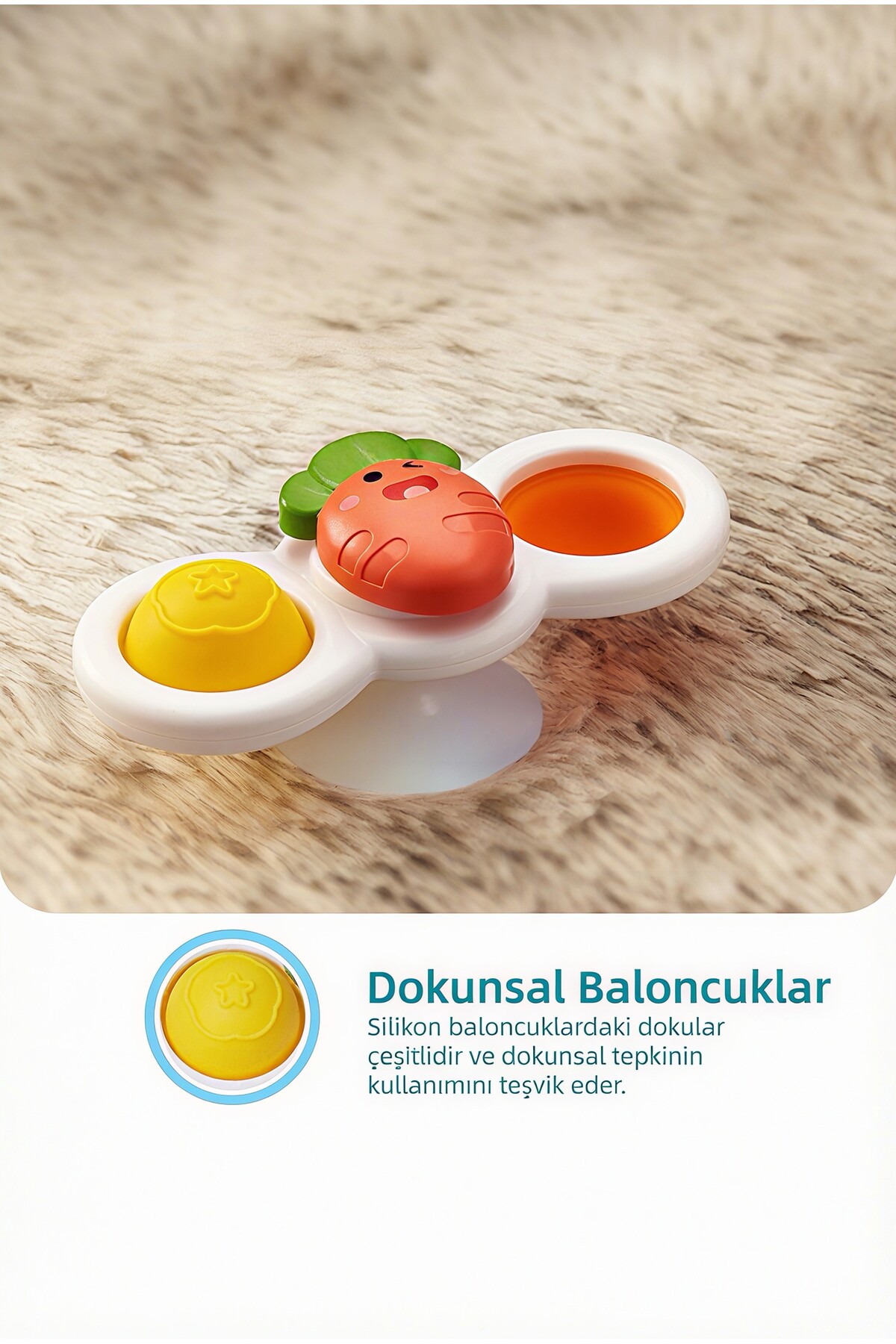 Circle Toys Vantuzlu Duyu Geliştirici Spinner Oyuncak 3’lü Set – Dönen Bebek Oyuncağı (12 Ay+) fotoğrafı 3 (önizleme)