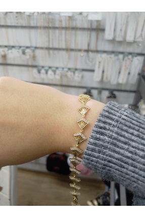 xUPING Gold renk taşlı yelpaze bileklik