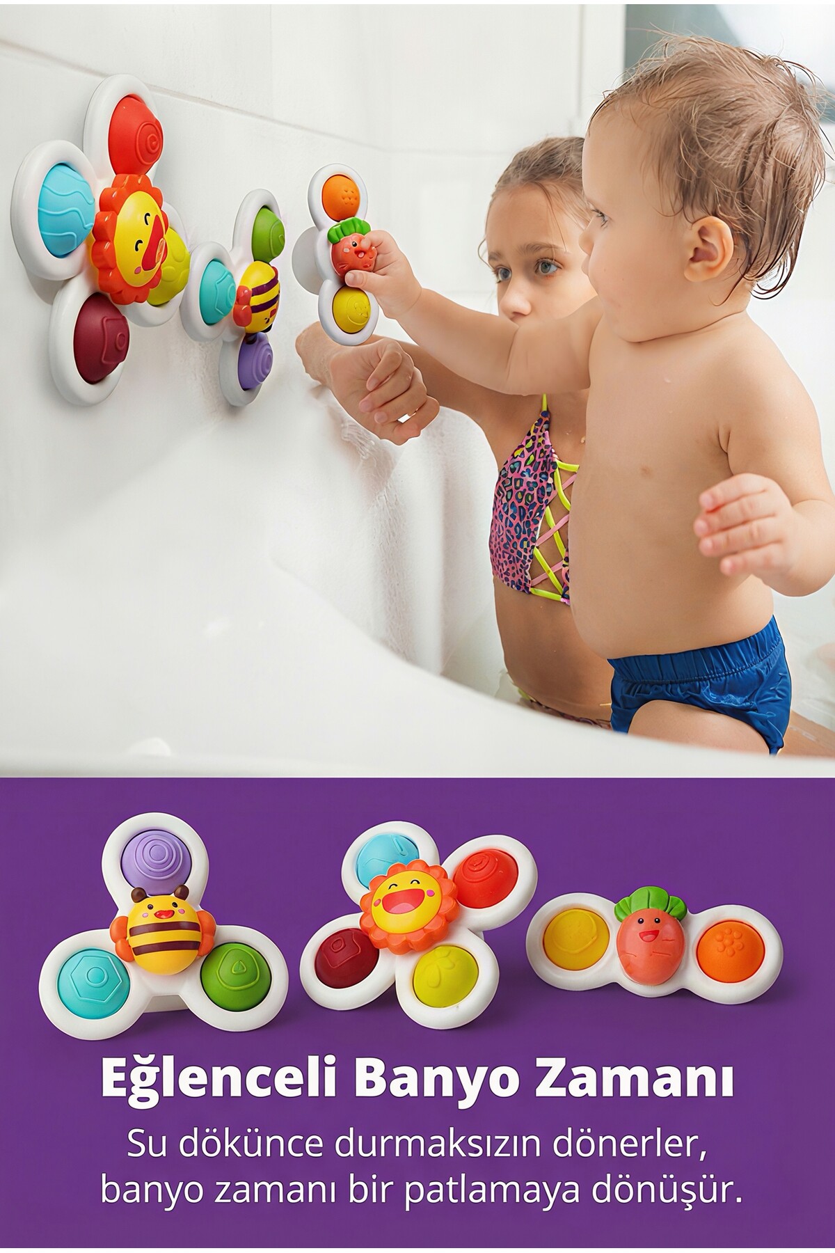 Circle Toys Vantuzlu Duyu Geliştirici Spinner Oyuncak 3’lü Set – Dönen Bebek Oyuncağı (12 Ay+) fotoğrafı 7 (önizleme)