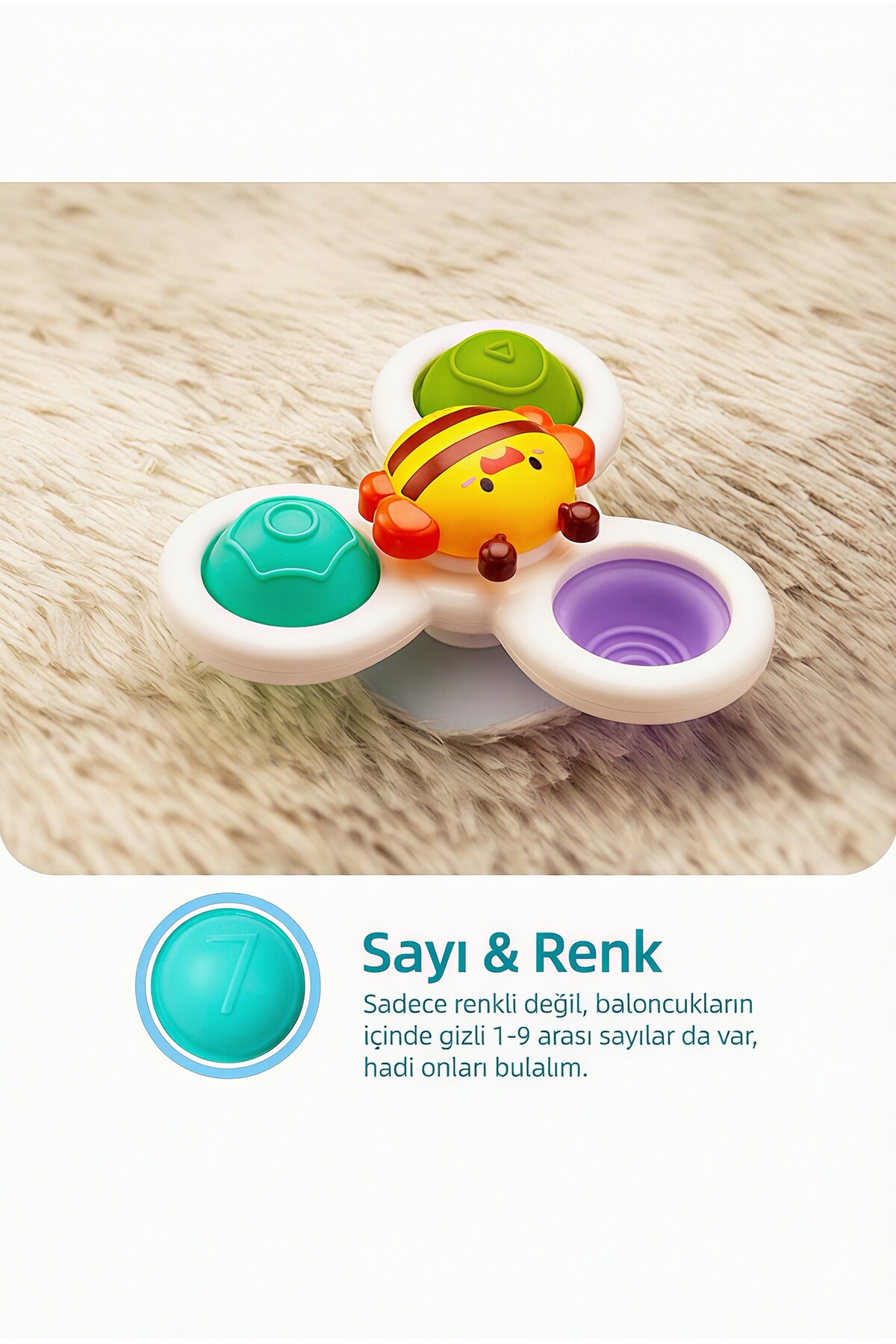 Circle Toys Vantuzlu Duyu Geliştirici Spinner Oyuncak 3’lü Set – Dönen Bebek Oyuncağı (12 Ay+) fotoğrafı 5 (önizleme)