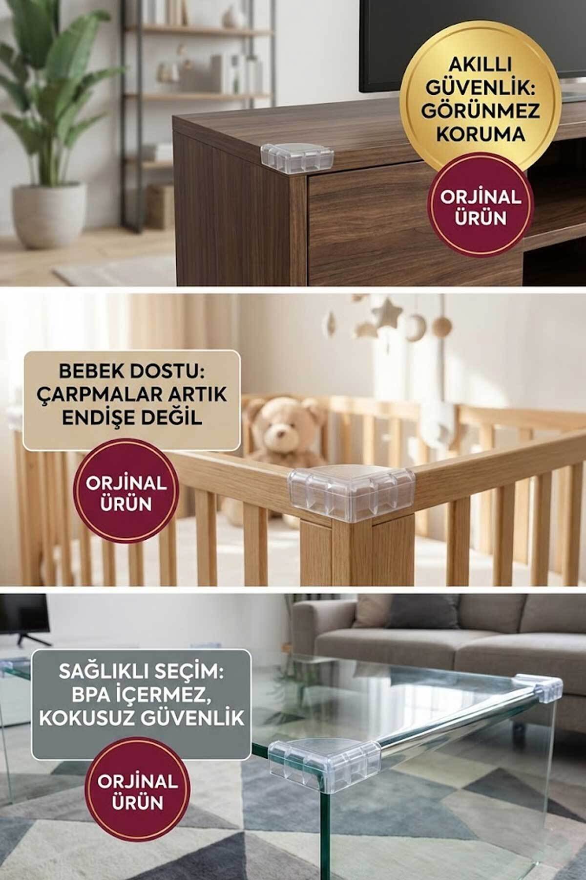 RevuBaby 16 Adet Silikon Bebek Çocuk Masa Kenar Koruyucu Mobilya Köşe Koruyucu Bebek Kafa Çarpma Önleyici fotoğrafı 5 (önizleme)