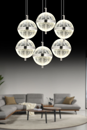 KUZEY AYDINLATMA DÜNYA 3 RENK YANAN LED 5+1 AYDINLATMA MODERN ŞIK AVİZE