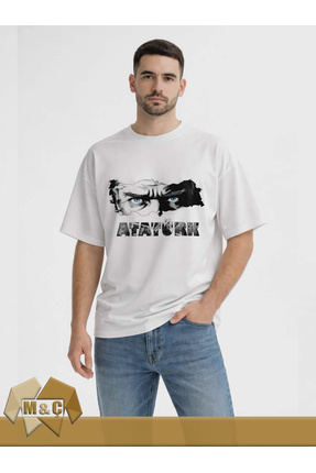 MÇ FAMİLY STORe Unisex Oversize Tişört ATATÜRK Özel Tasarım Street Style Tren...