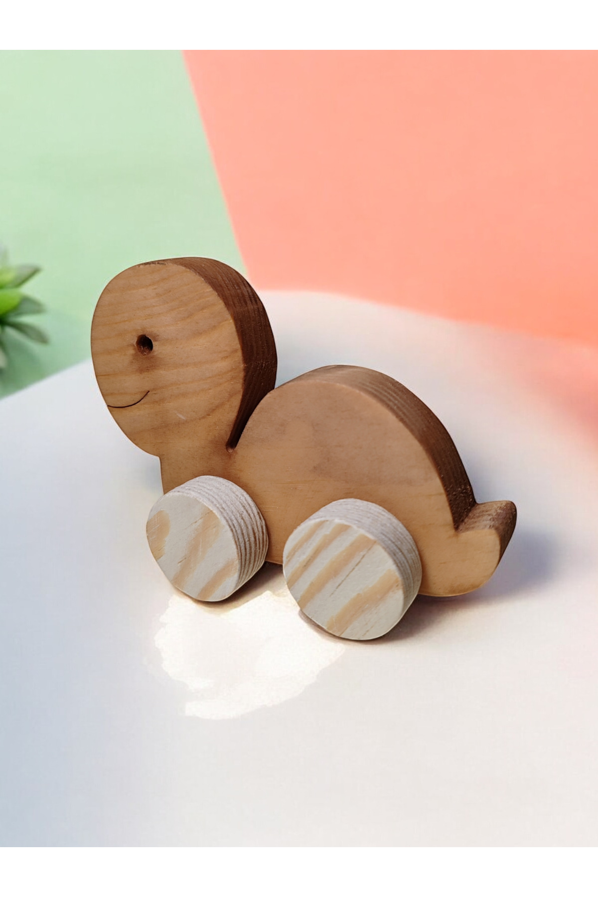 Wooden Toy Turtle Natural Handmade Toy