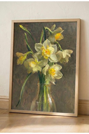 artera casa Soft Floral – Sarı Çiçekler Yağlı Boya Tablo