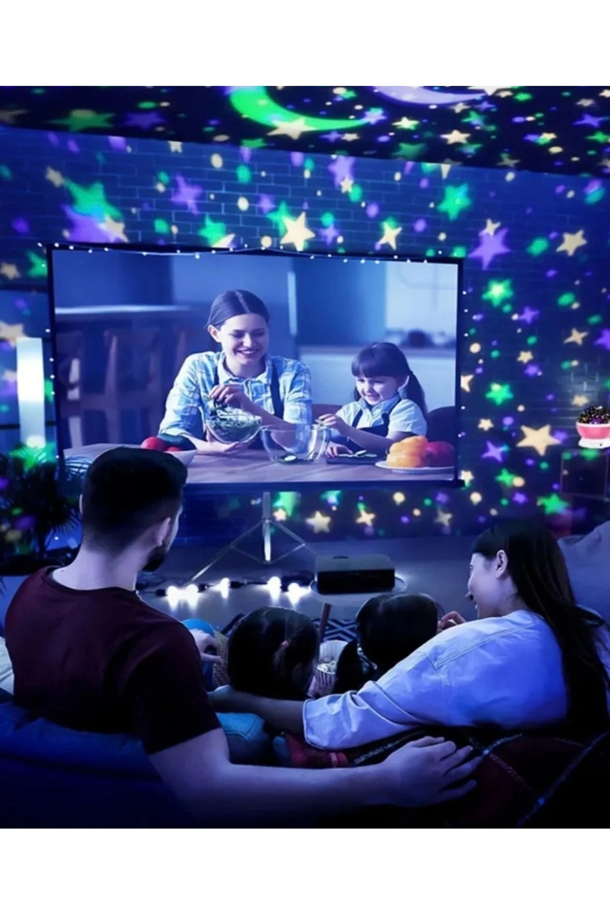 Toyzoy Toys Ay ve Yıldızlı Gökyüzü Yansıtmalı Dönen Projeksiyon Gece Lambası- Çocuk Bebek Odası fotoğrafı 4 (önizleme)
