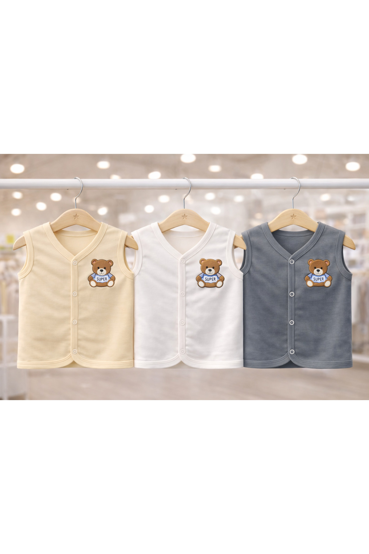 canmana kids&baby %100 Pamuk Yenidoğan Bebek Yelek fotoğrafı 3 (önizleme)