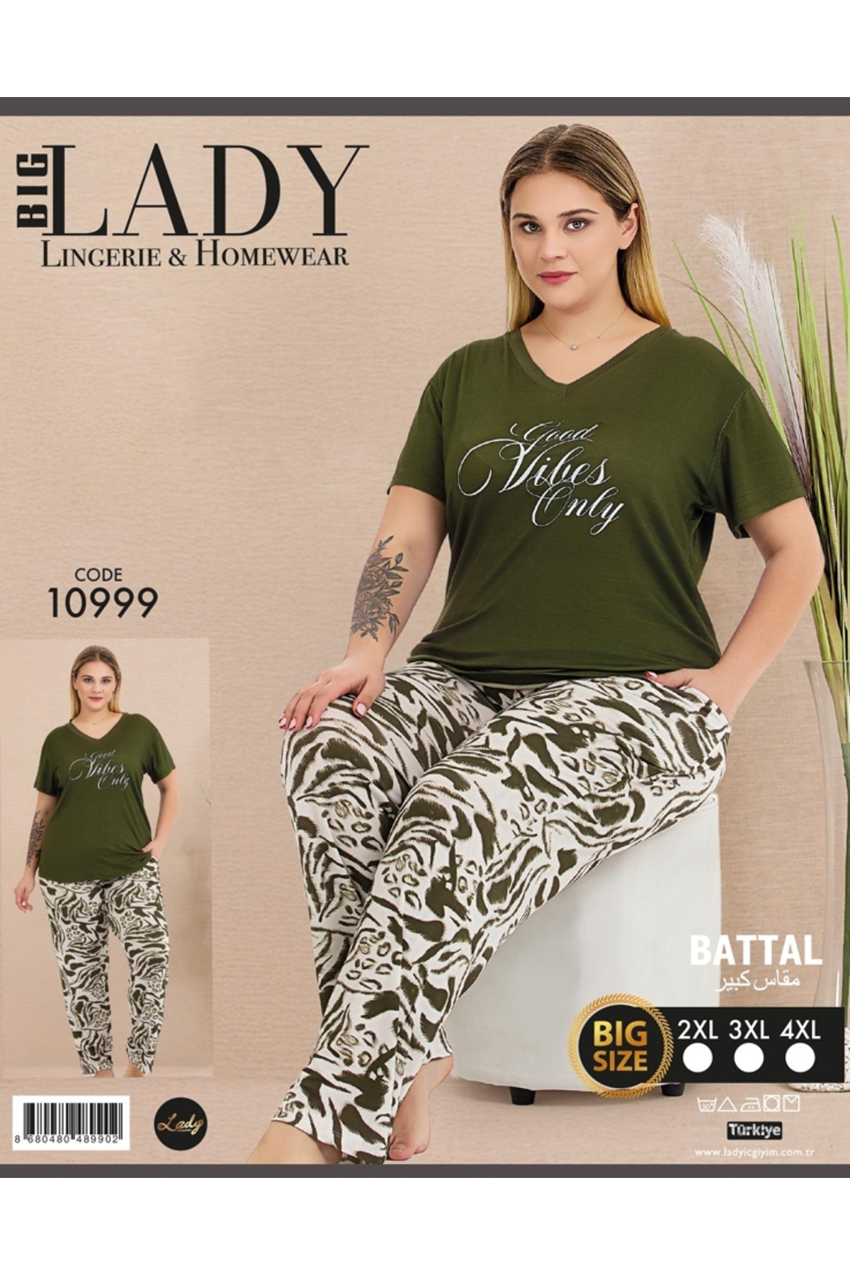 NightLove Kadın Battal Boy Gecelik Takımı