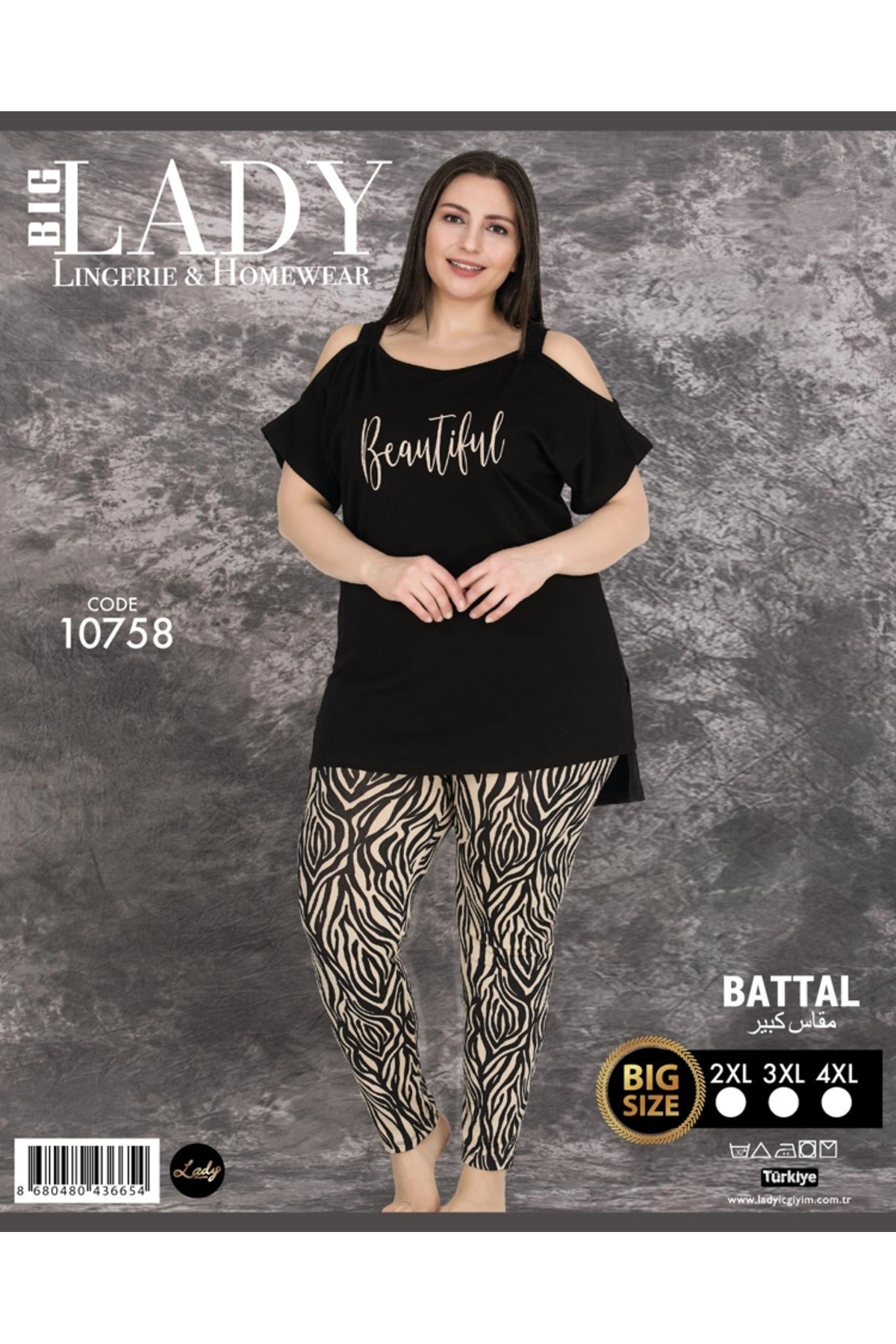 NightLove Kadın Battal Boy Gecelik Takımı