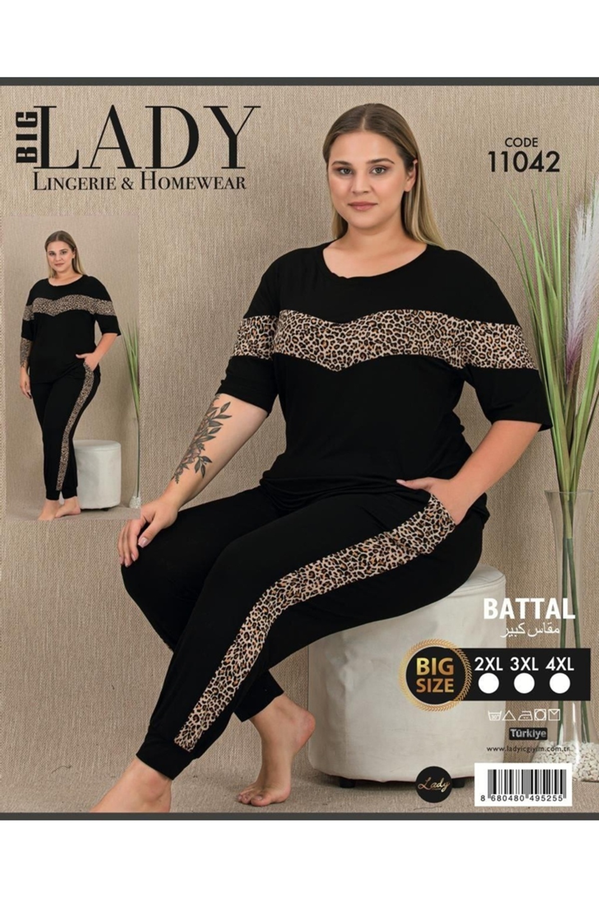 NightLove Kadın Battal Boy Gecelik Takımı