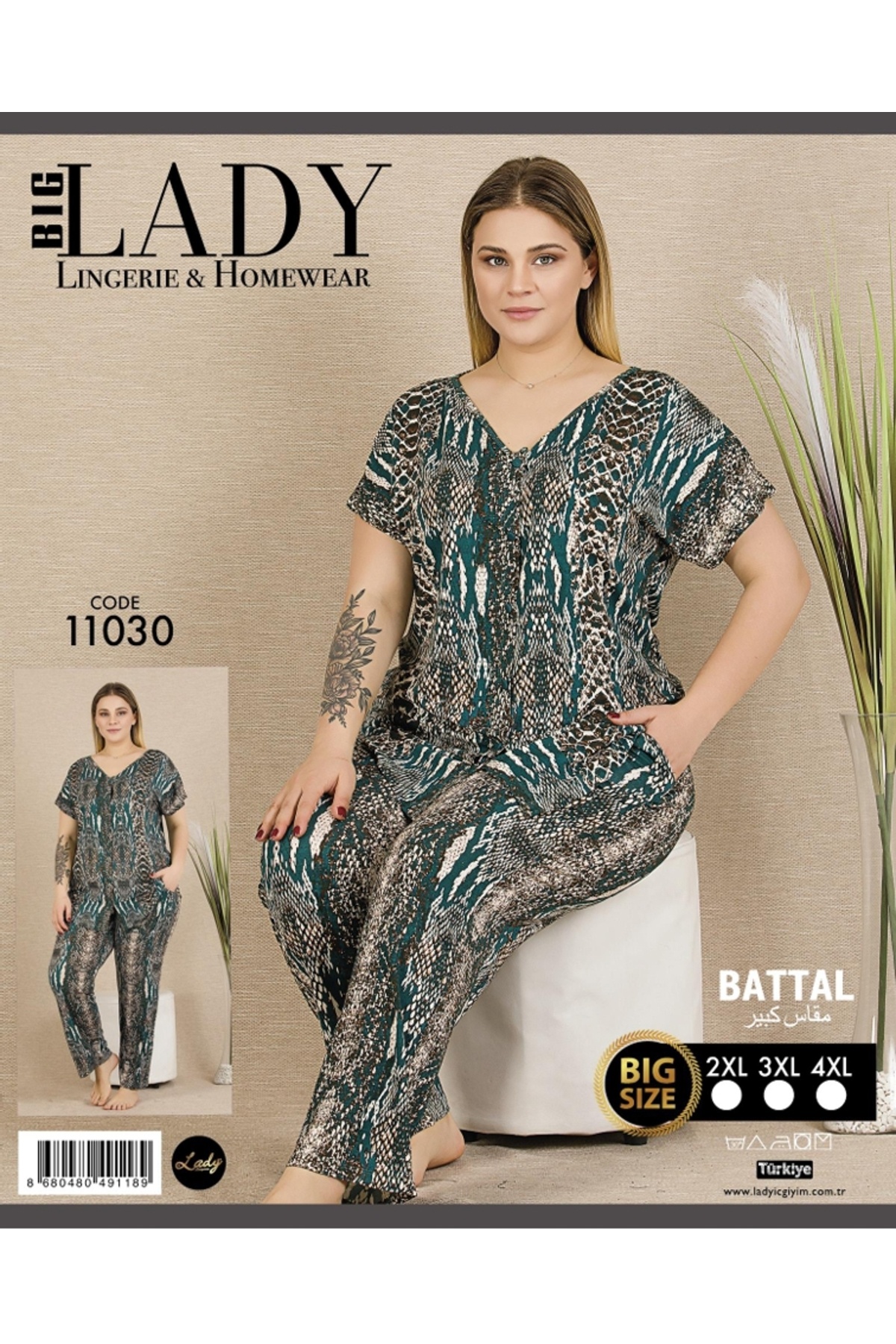 NightLove Kadın Battal Boy Gecelik Takımı