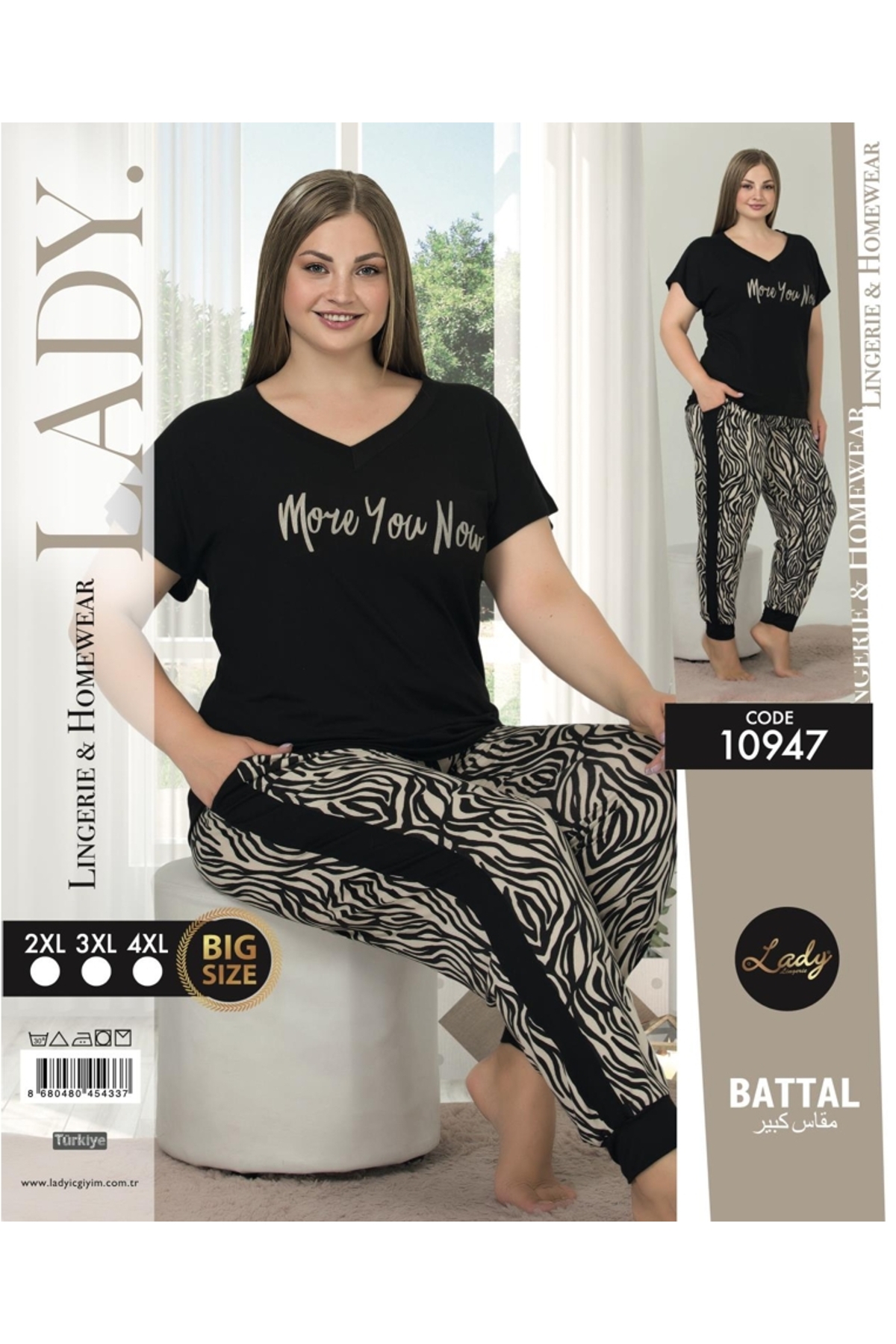 NightLove Kadın Battal Boy Gecelik Takımı