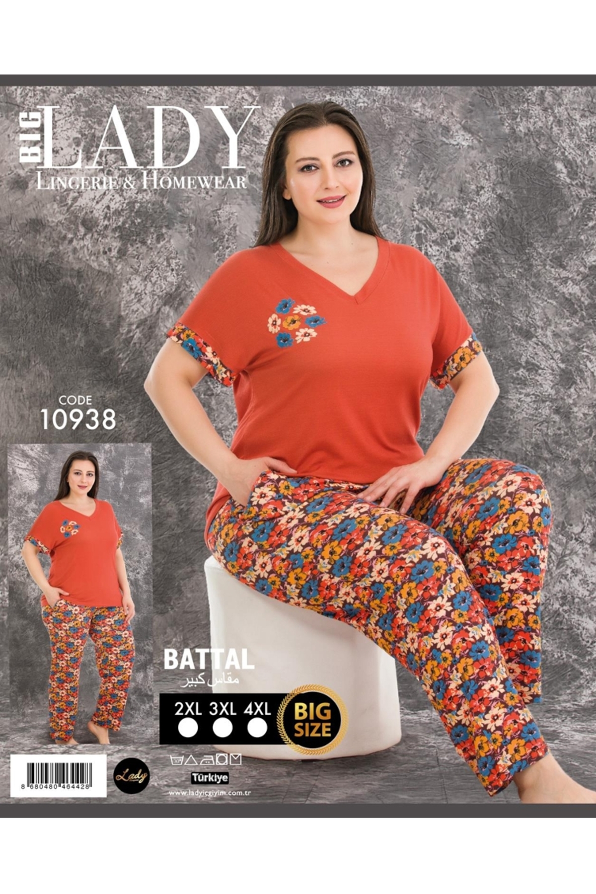 NightLove Kadın Battal Boy Gecelik Takımı