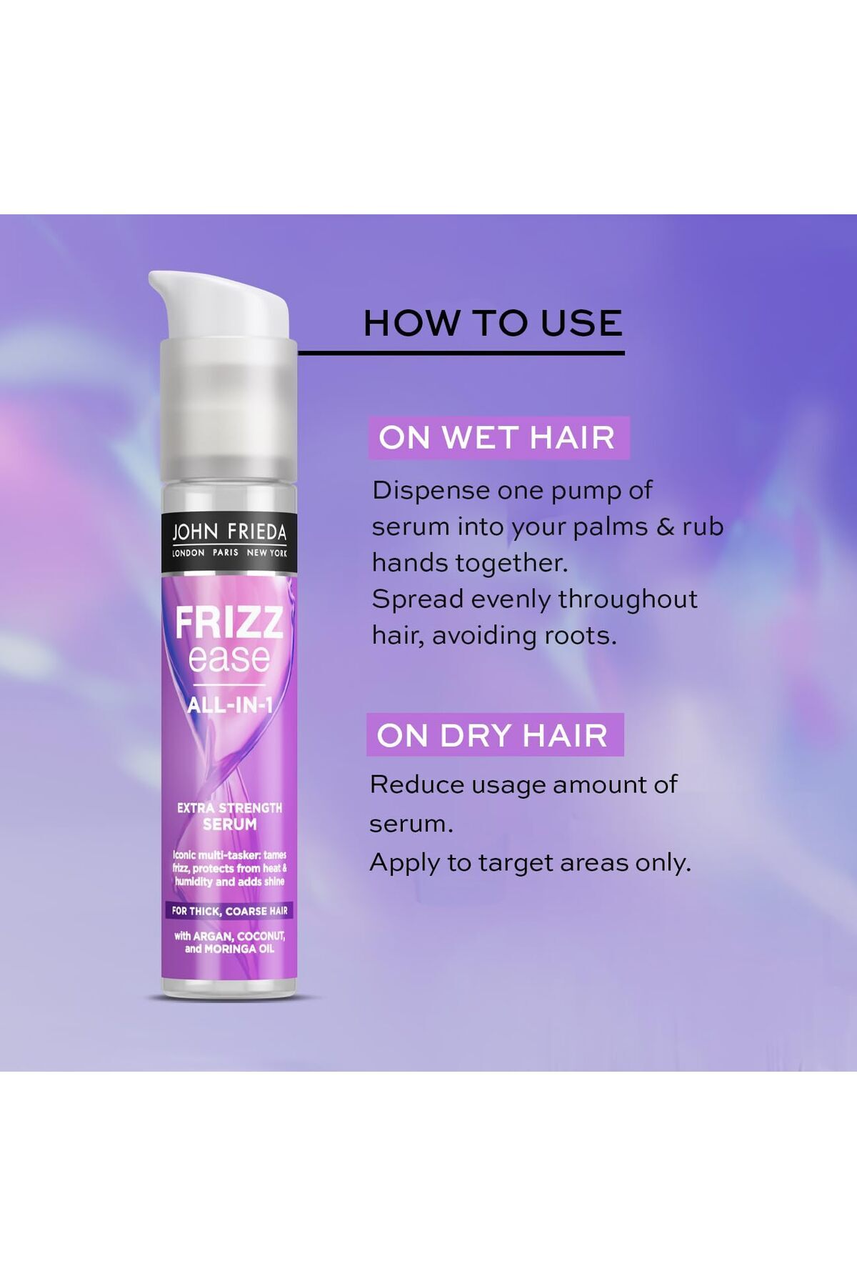 John Frieda Frizz Ease Kalın ve İnatçı Saçlar için Ekstra Güç Serum 50 ml — 8690010405753 — تصویر 3 از 3