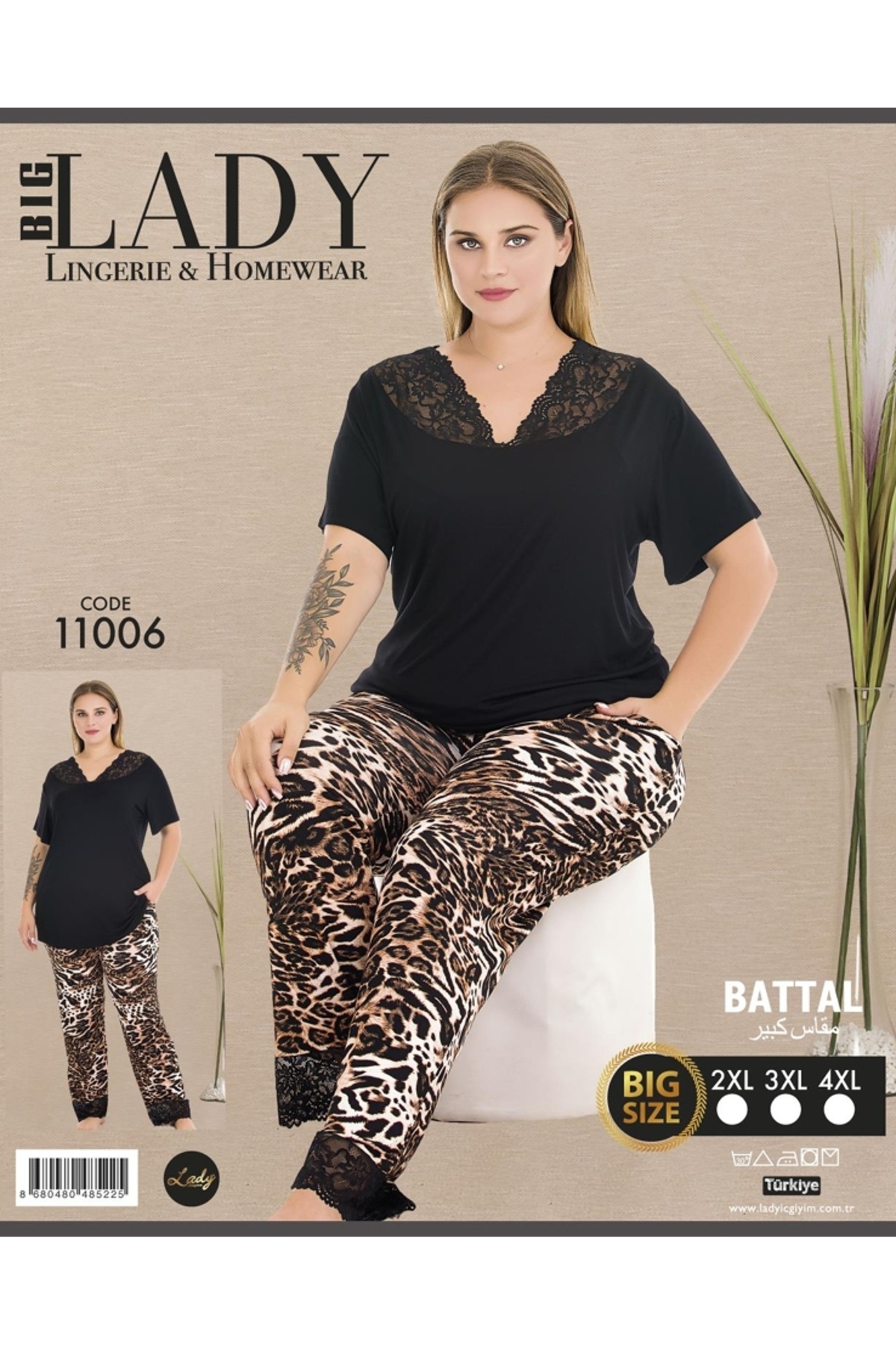 NightLove Kadın Battal Boy Gecelik Takımı