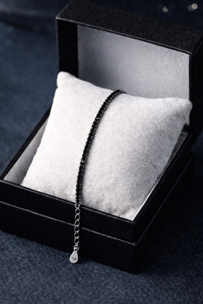 Silver Hunters Su Yolu Gümüş Bileklik 925 Ayar Gümüş Siyah Zirkon Taşlı Su Yo...