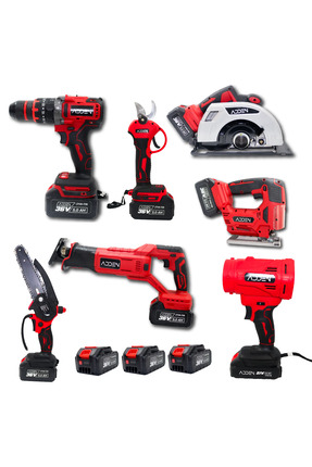 ADDEN Şarjlı Bahçe Seti 7’li Akülü Kesme Vidalama Budama Paketi