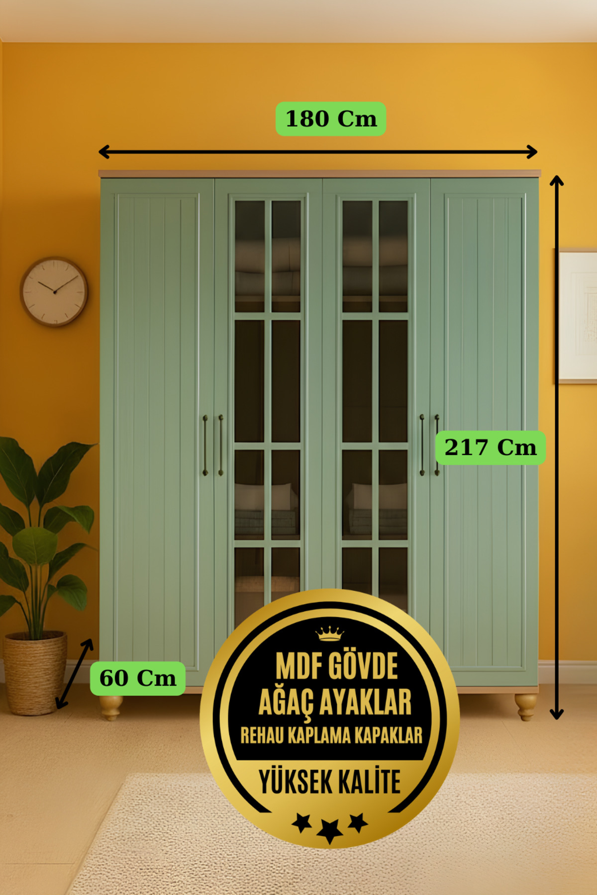 arionkids Gülsün MDF 4 Kapaklı Dolap | Üst Düzey Kalite ve Şıklık fotoğrafı 2 (önizleme)