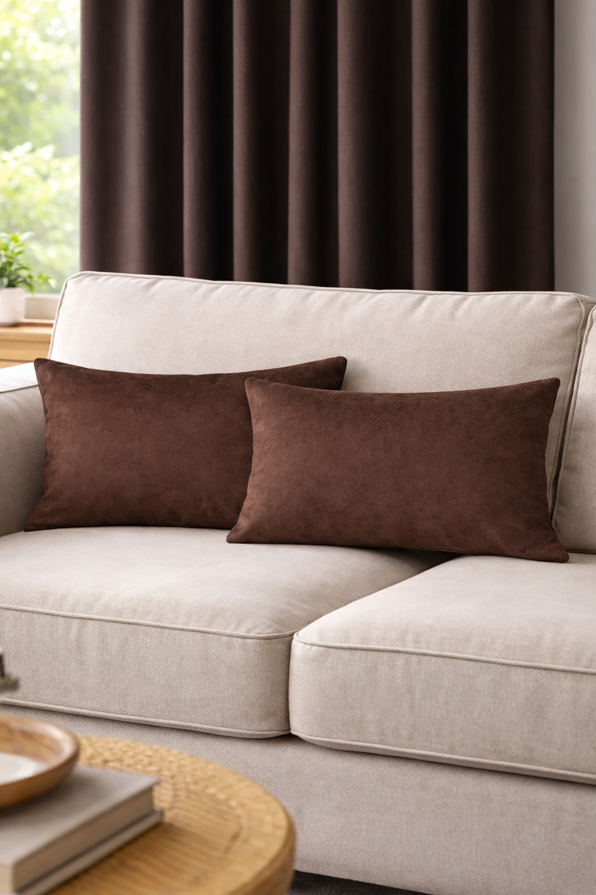Decorative Velvet Textured Island Flat Double Pillow Case Living Room Living Room Children's Room Balcony Terrace