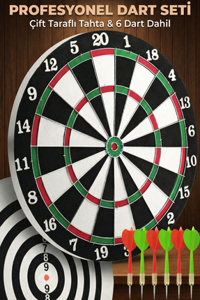 Soft Kare 17 İnç Çift Taraflı Dart Tahtası Seti – 6 Çelik Uçlu Ok, Ev ve Ofis...