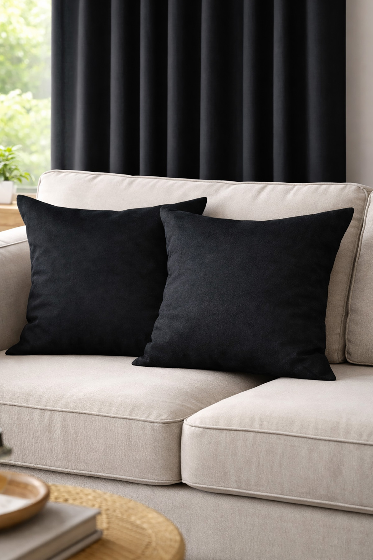Decorative Velvet Textured Island Flat Double Pillow Case Living Room Living Room Children's Room Balcony Terrace