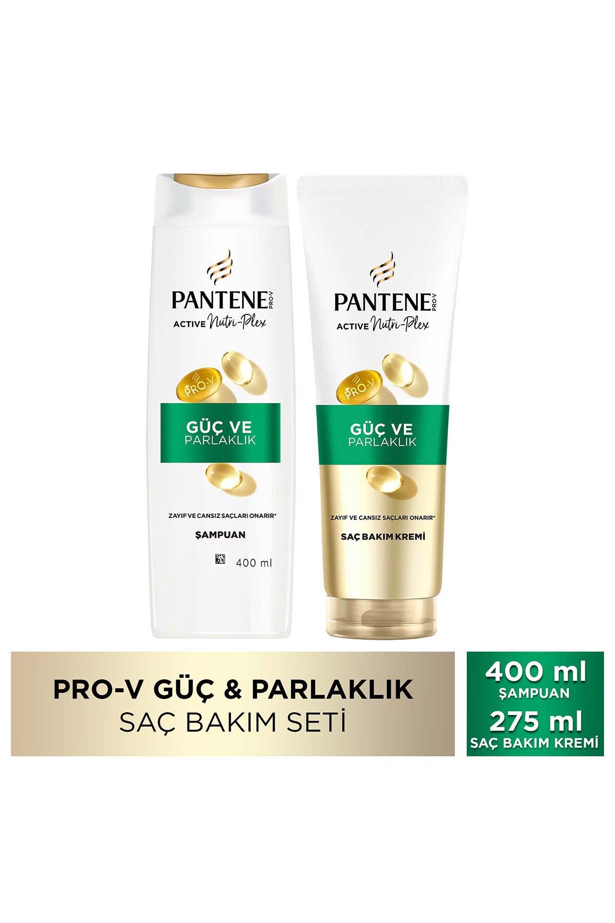 Pantene مجموعه مراقبت از موی Pro-V Strength and Shine: شامپو و نرمکننده برای موهای مستعد وز و بیجان — 8681003000000
