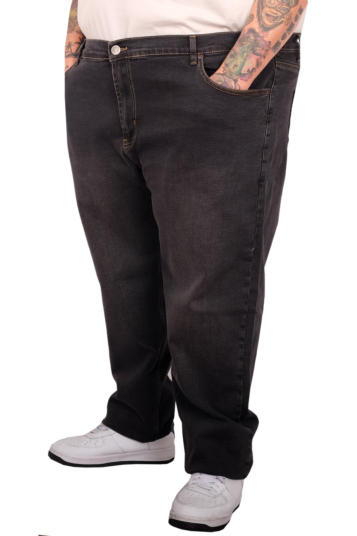 ModeXL Mode XL Büyük Beden Kot Pantolon FENTY OD 25920 gri görsel 4