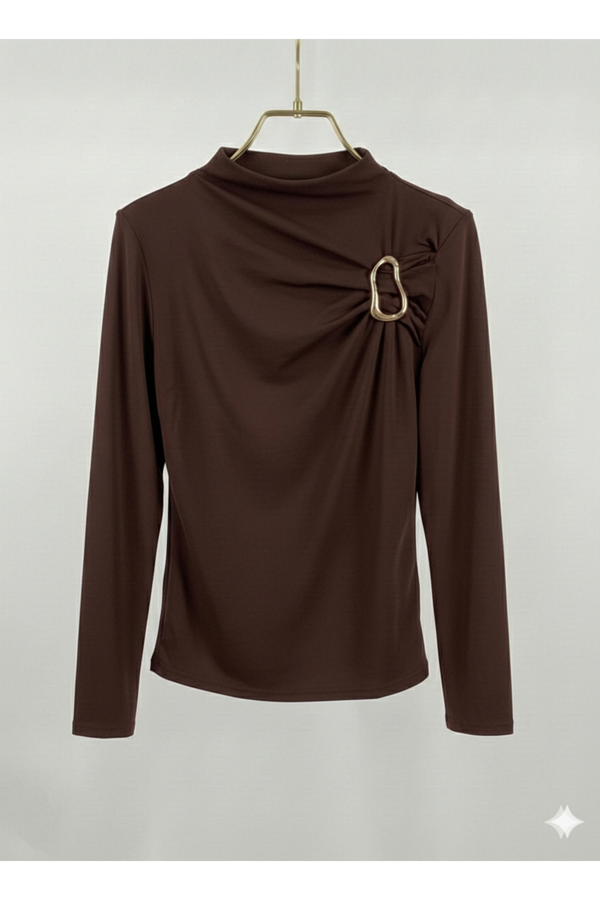 Potenza Γυναικεία μπλούζα με χρυσή αγκράφα, με λεπτομέρειες, μακρυμάνικη, από...