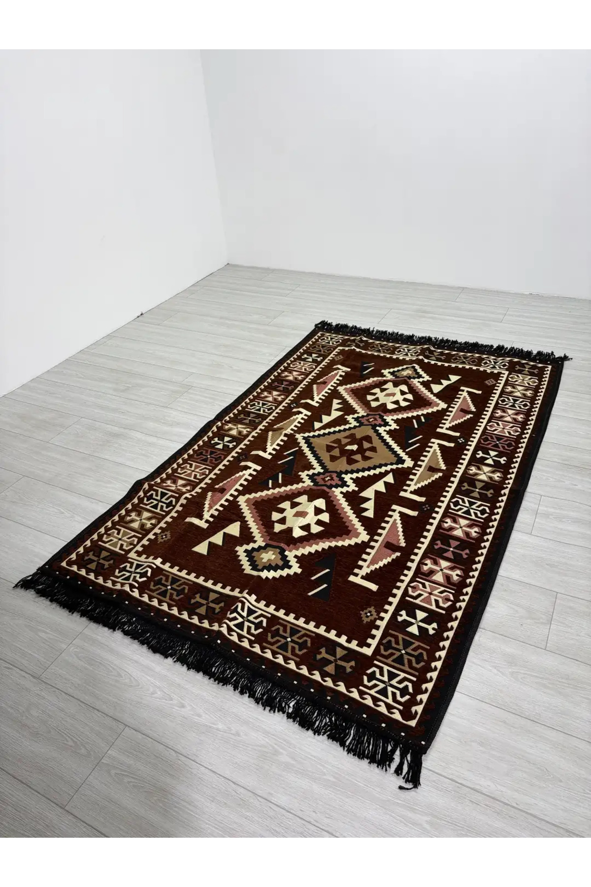 Cotton Polyester Blend Modern Authentic Rug - Anatolian Coffee Model Washable Rug