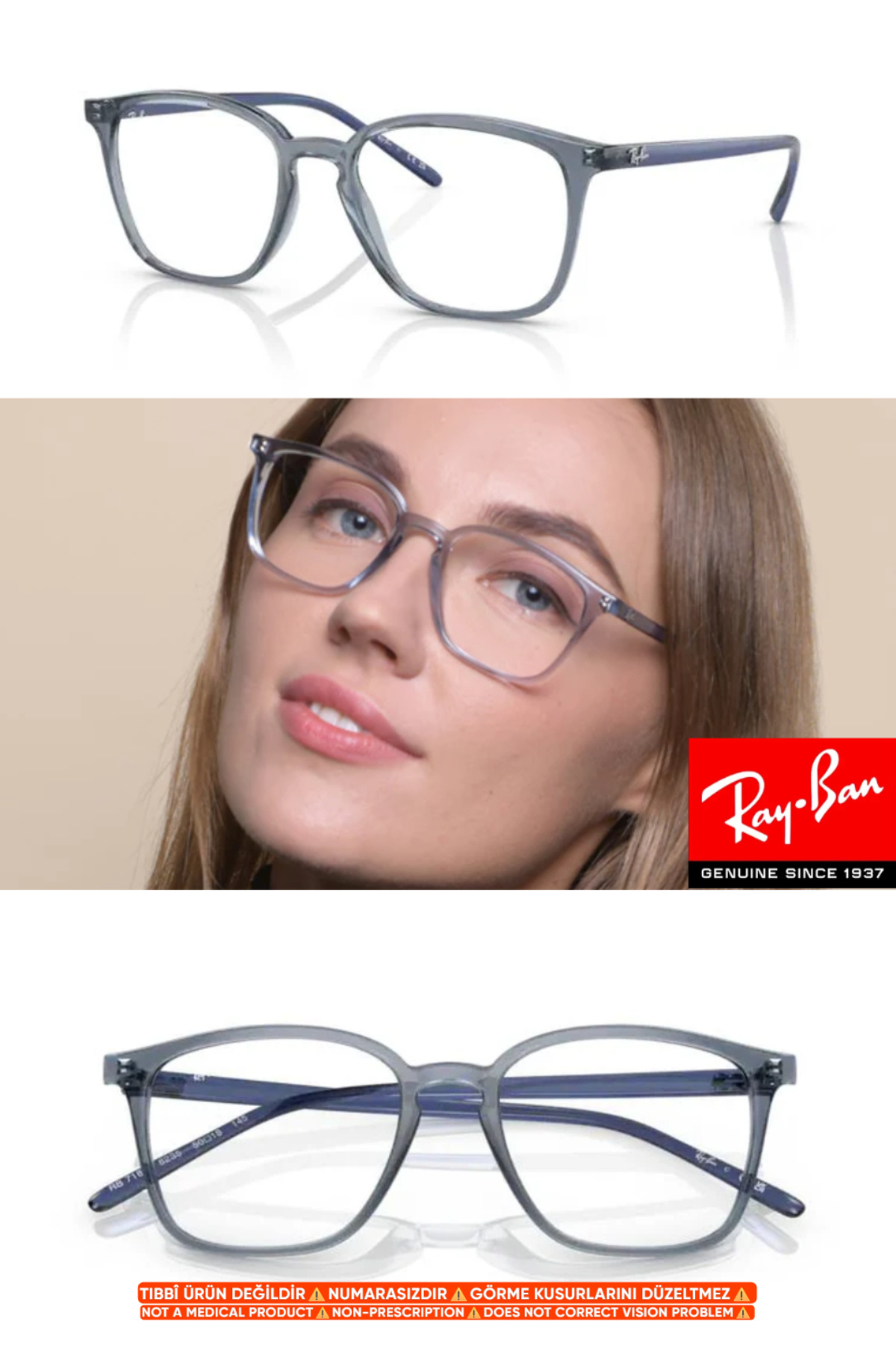Ray-Ban RB7185 8235 50-18-145 + Premium Blue Light Protection