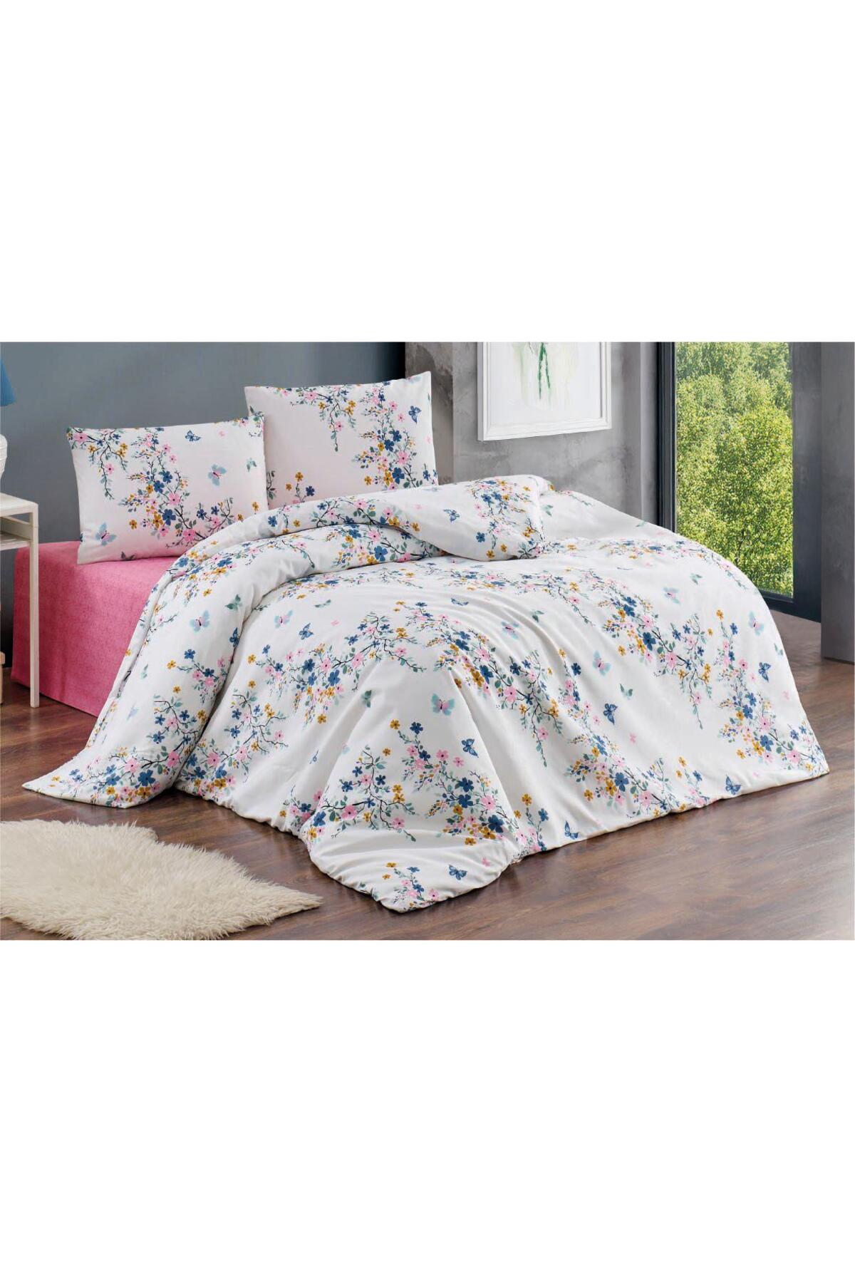 Double Duvet Cover Set 200x220cm | 4 Pillowcases | Fitted Bed Sheet 160x200+30