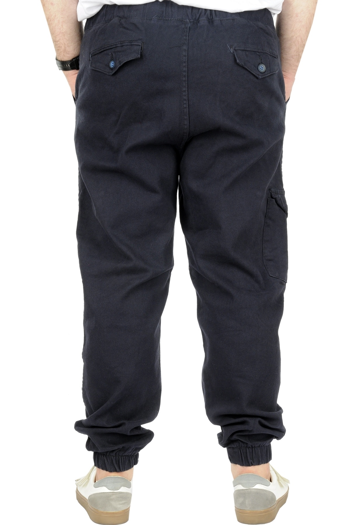 ModeXL Mode XL Büyük Beden Erkek Gabardin Kargo Jogger Pantolon Doğa 21927 Lacivert görsel 4