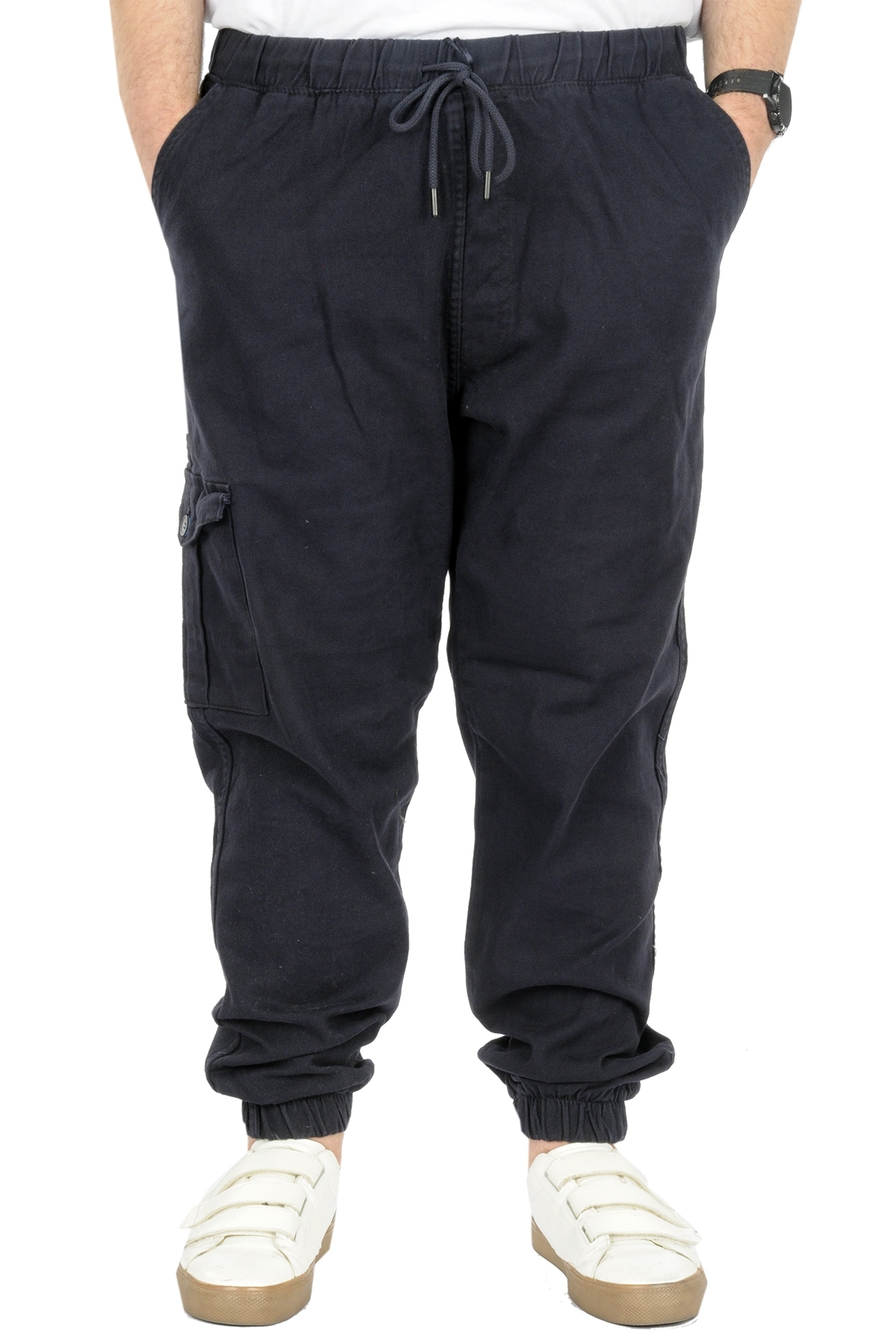 ModeXL Mode XL Büyük Beden Erkek Gabardin Kargo Jogger Pantolon Doğa 21927 Lacivert