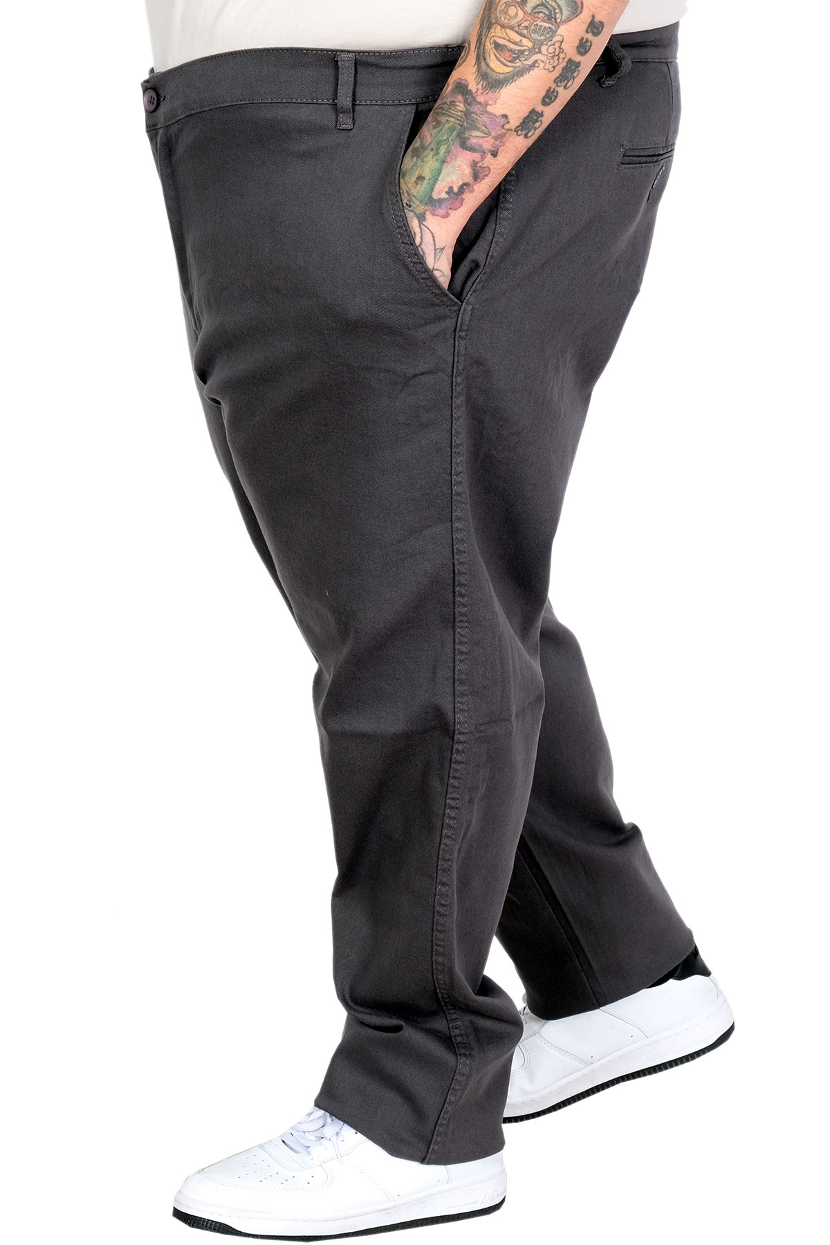 ModeXL Mode XL Büyük Beden Erkek Gabardin Pantolon Doğa Yan Cep 22850 ANTRASIT görsel 2