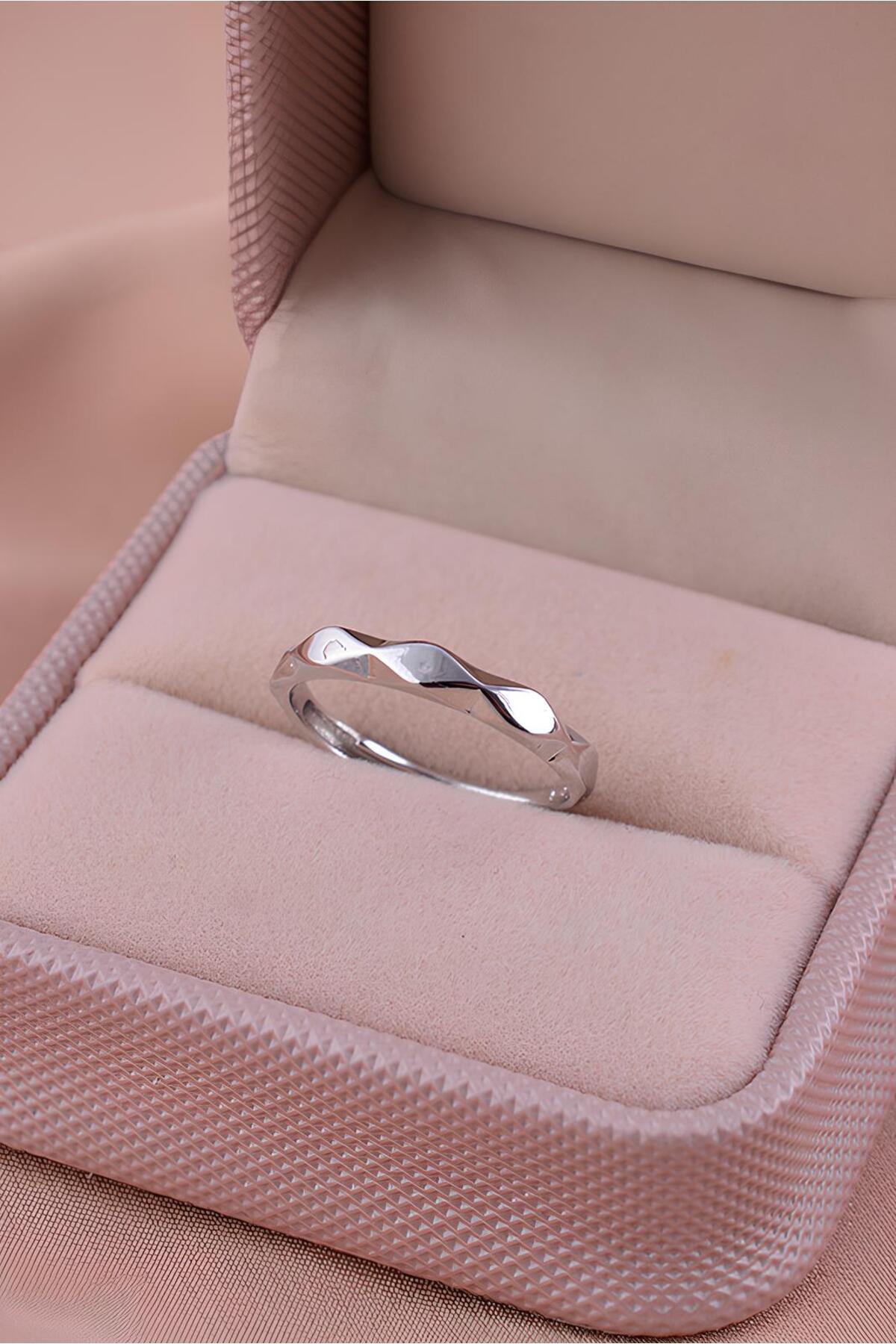 The Collection 2'li Set Ciddi İlişki Yüzüğü Gümüş Kaplama Ayarlanabilir Sevgili Çift Yüzük görsel 7
