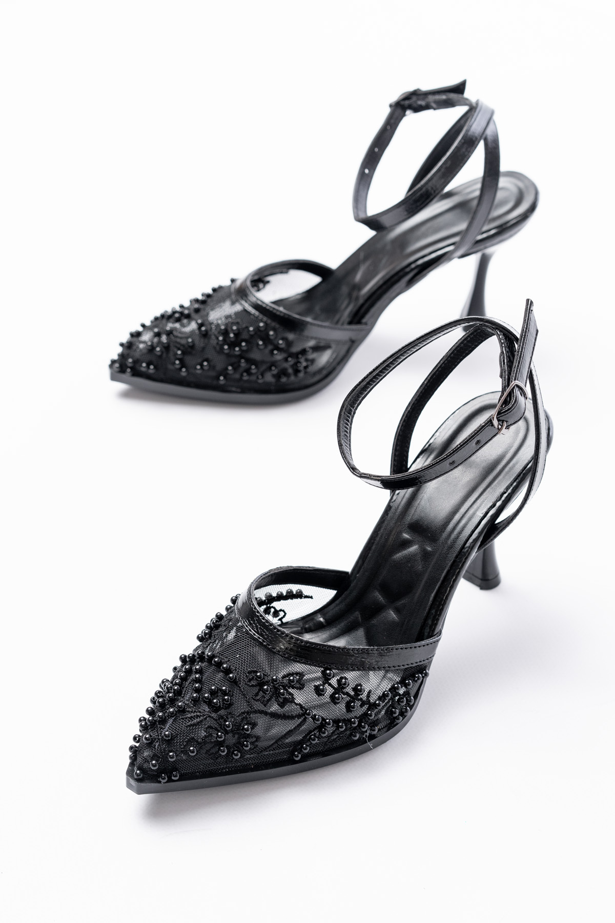 ACMZ SHOES  bridal fileli el işçiliği boncuk ve nakış ayakkabı bir numara büyük alın - Görsel 2