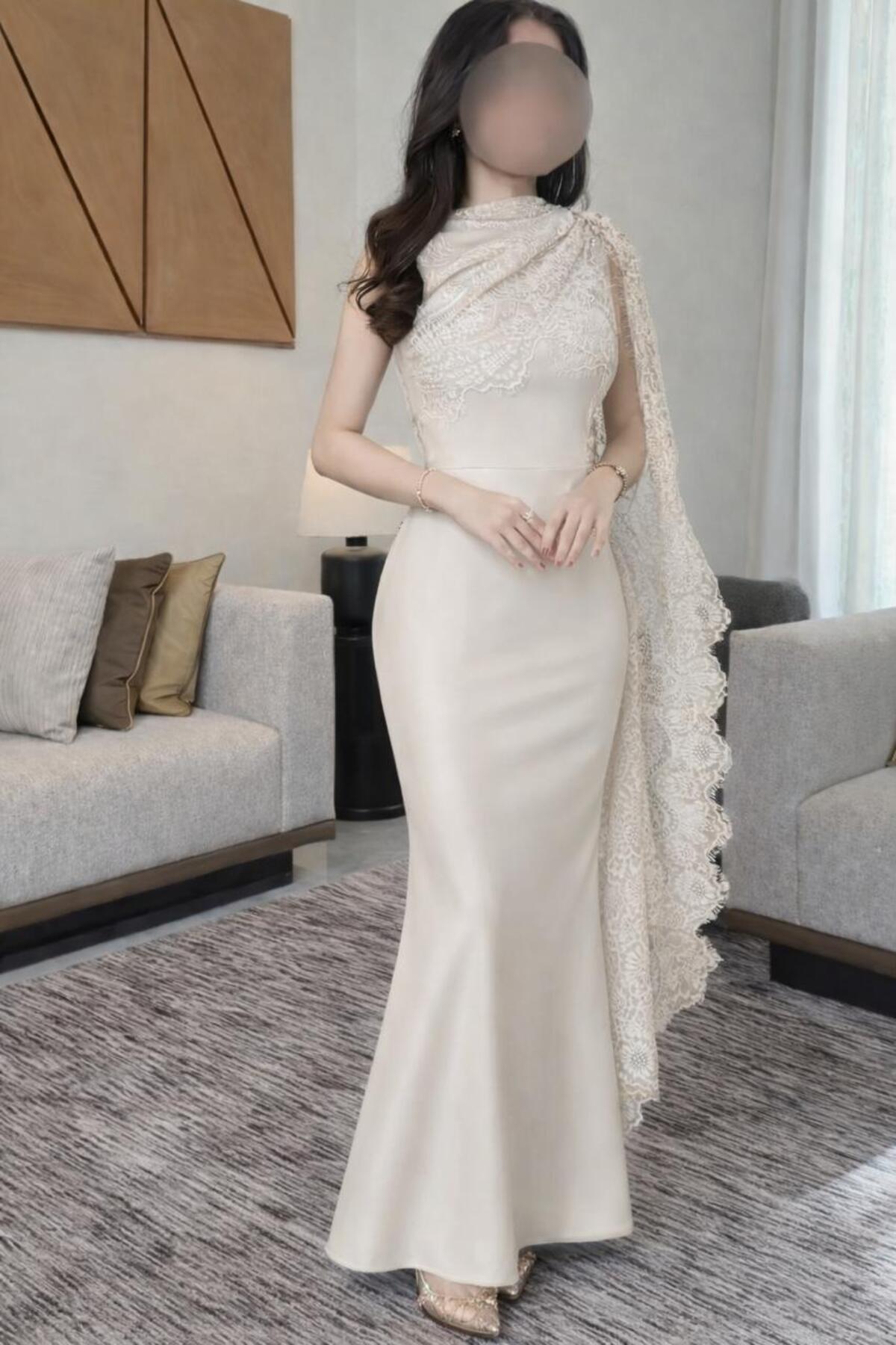 Miarfashion فستان باربي شال دانتيل