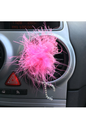 Genel Markalar Flamingo Gümüş Pleksi Taşlı Havalandırma Klips Oto Kokusu Pembe