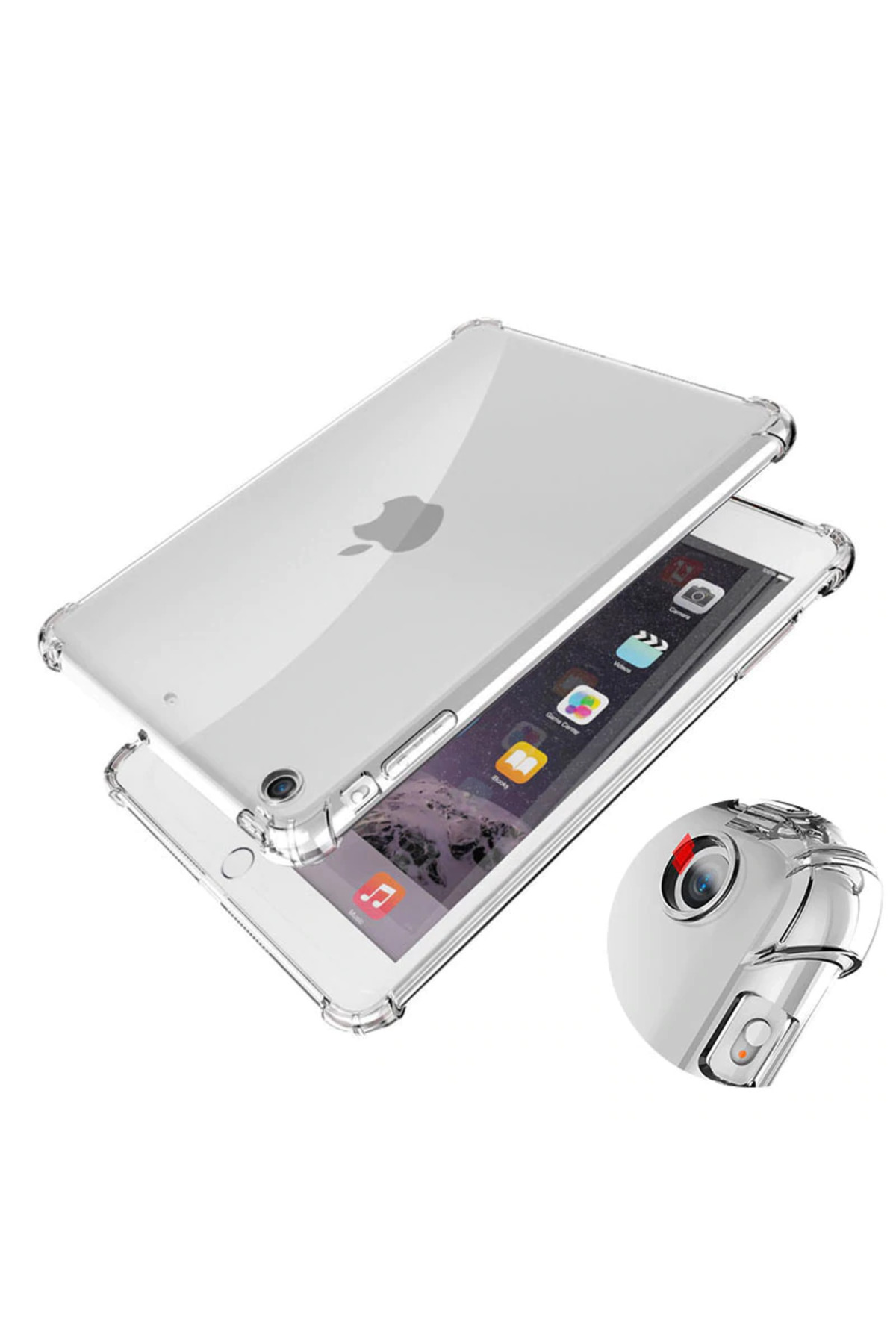 iPad 10.2 (8.Nesil) Kılıf ZPRB Tablet Nitro Anti Shock Silikon Kapak - Renksiz