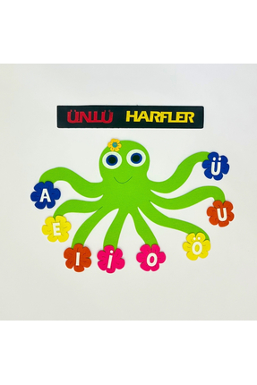 Keçebahçesi Kayseri Ünlü Harfler Pano Keçe, Ahtapot Pano, Okul Materyal, İlko...