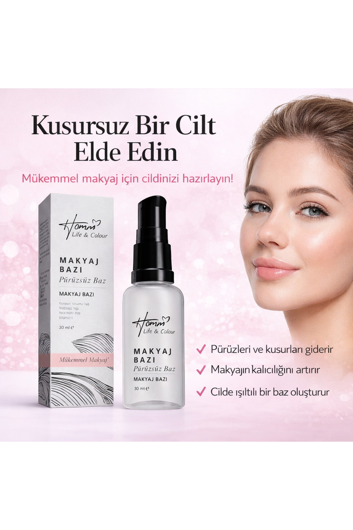 MAKE UP PRIMER MAKYAJ BAZI 30ML — سفید makyajbazı — تصویر 2 از 2