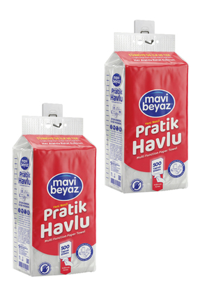 Mavi Beyaz Pratik Havlu 500 Yaprak - Yeni Nesil Çok Amaçlı Kağıt Havlu (Asma ...