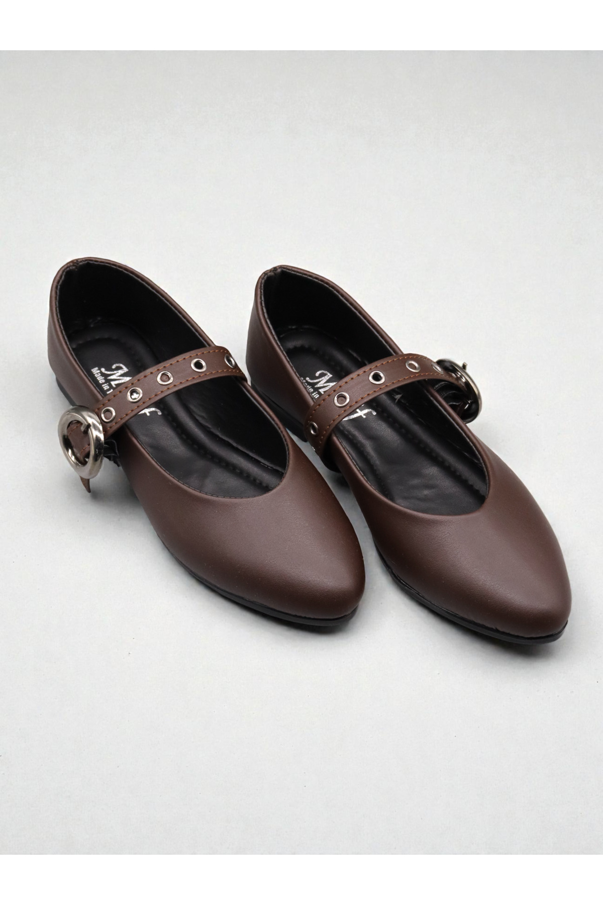 HFKY  Tasarım Tokalı Lastikli Babet Ayakkabı - Görsel 3