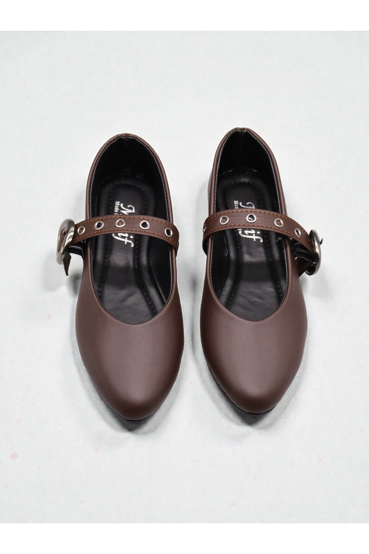 HFKY  Tasarım Tokalı Lastikli Babet Ayakkabı - Görsel 2