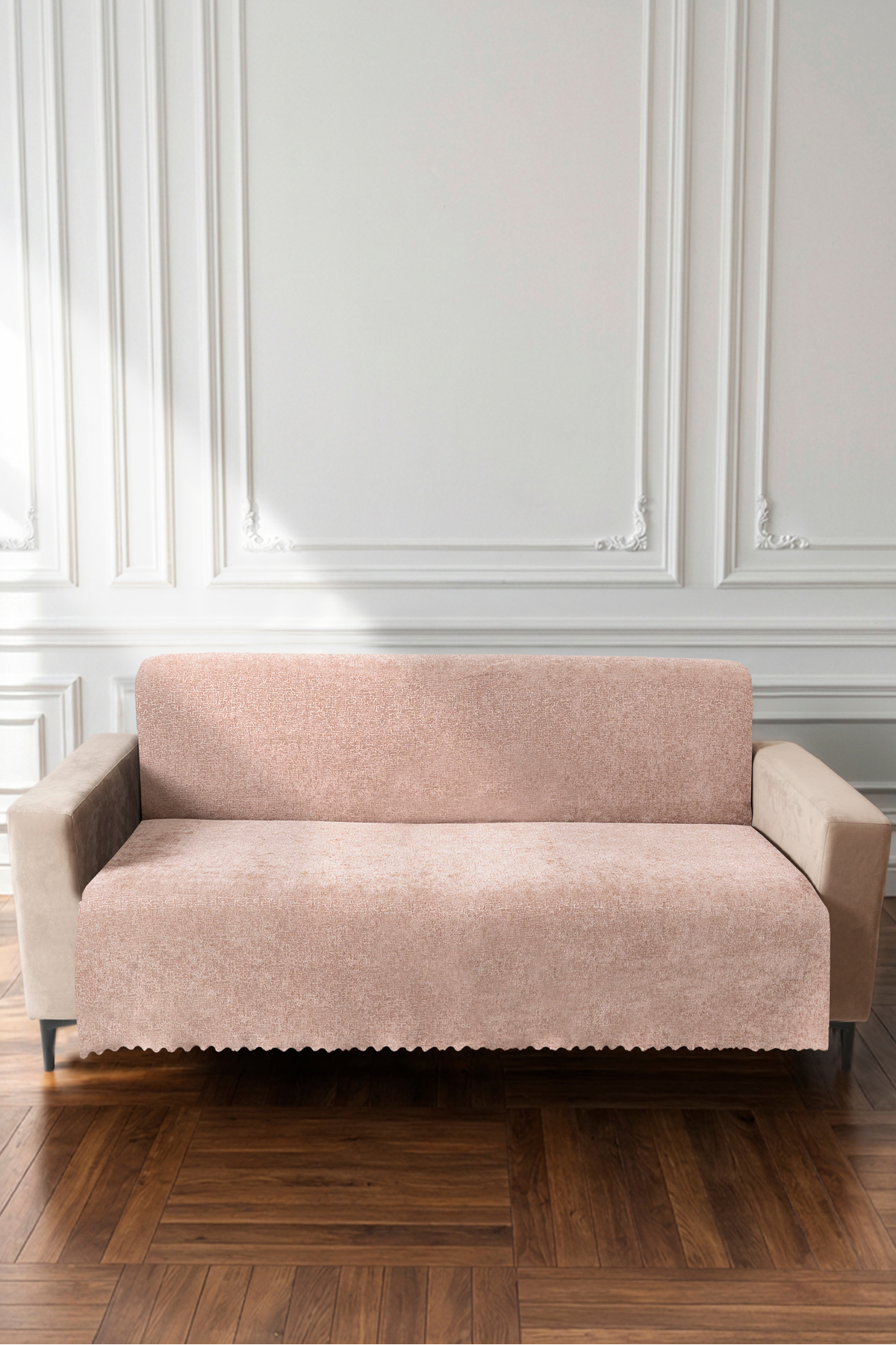 Kahverengi 175X215 cm Premium Koltuk Örtüsü Şönil Jakarlı Kumaş Yüksek Kalite Kaydırmaz Yıkanabilir